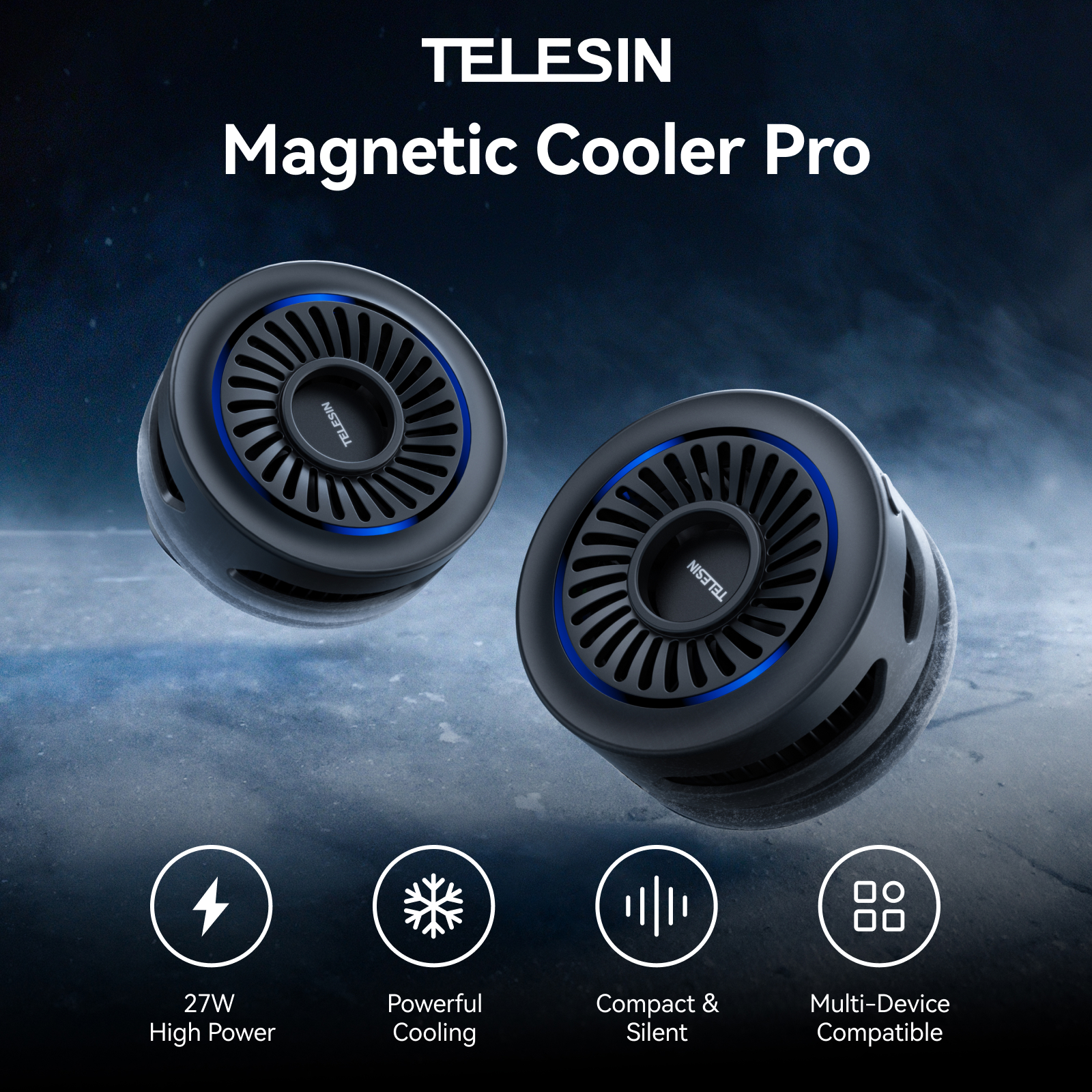 Telesin Radiator Pro P9-MPR-01-P - chladicí ventilátor na telefon s MagSafe černý