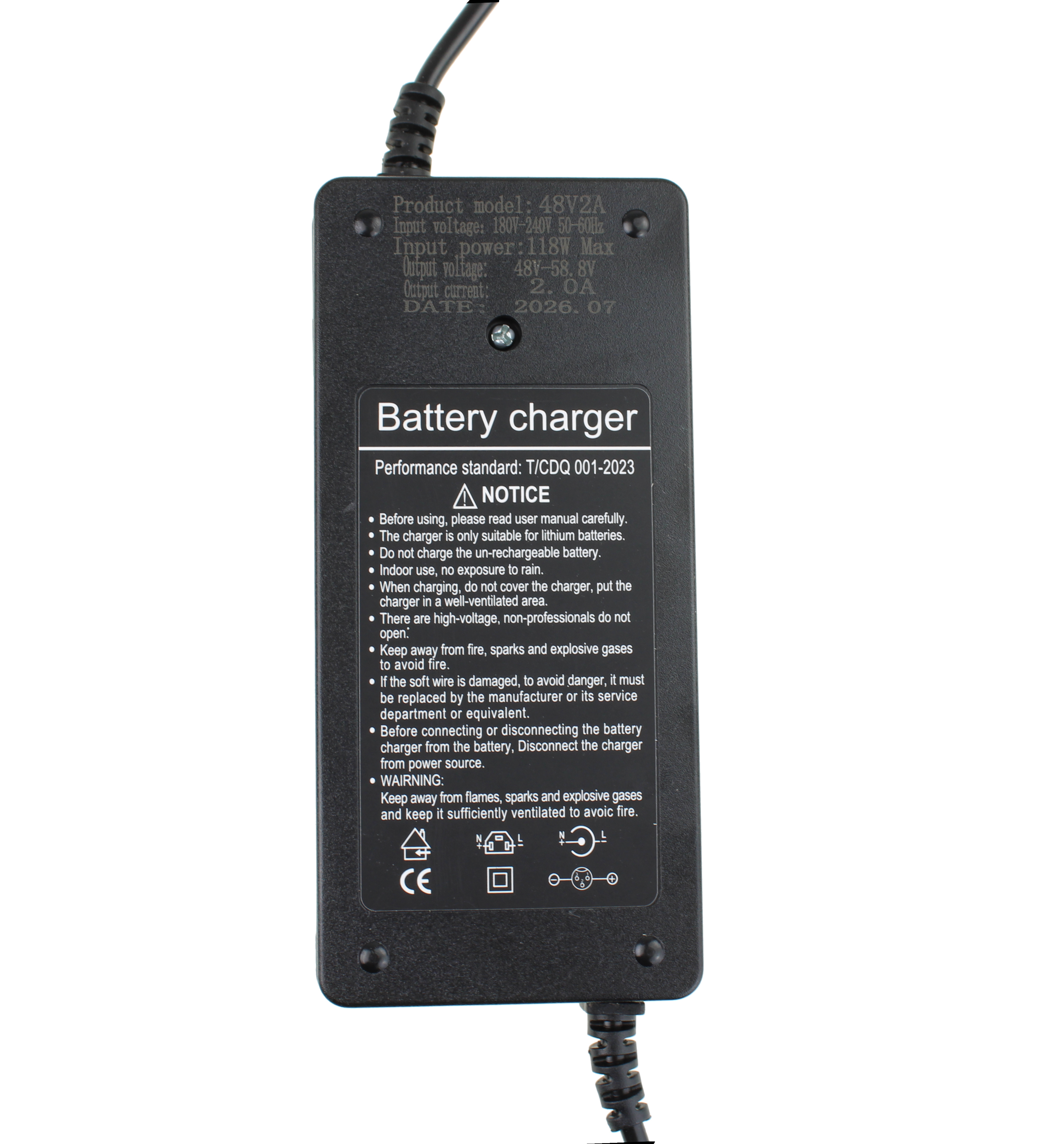 Nabíječka pro elektrickou koloběžku Kukirin G3 Pro - napájecí zdroj 58,8V 2A DC 5,5 × 2,1 mm