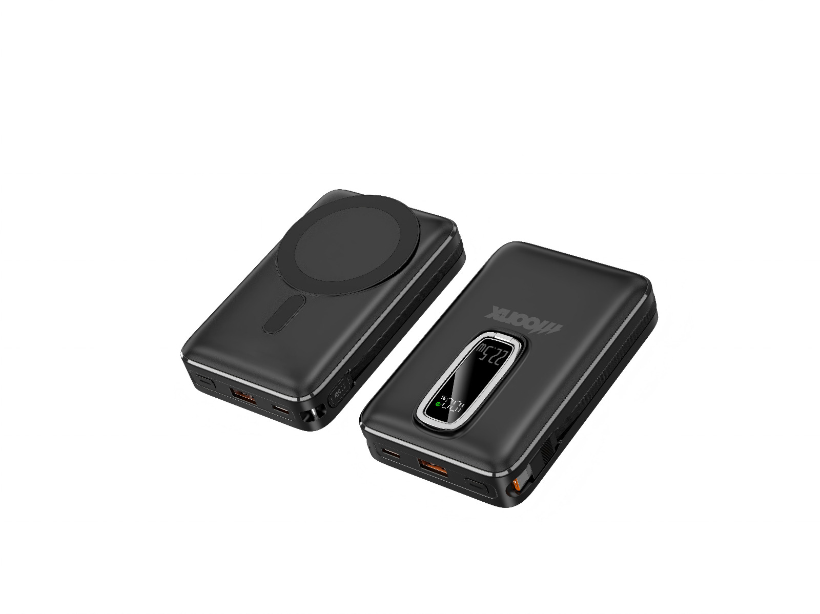 MOONX powerbanka MagSafe MP04 PD 22,5W 1xUSB-C + 1xUSB QC3.0 22.5W 20000mAh černá