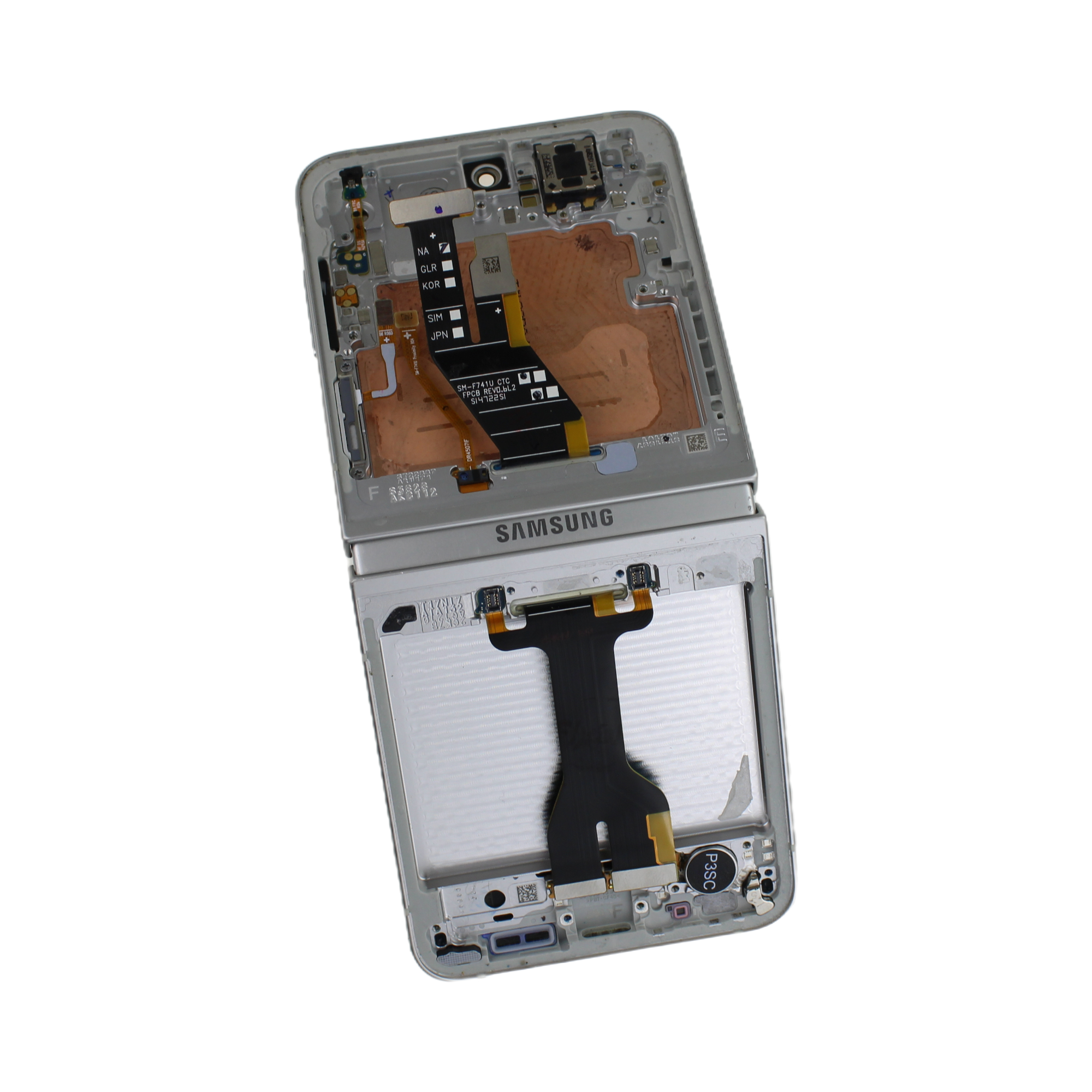 Originál LCD + Dotyková vrstva Samsung SM-F741 Galaxy Z Flip 6 bílá demontovaný dil
