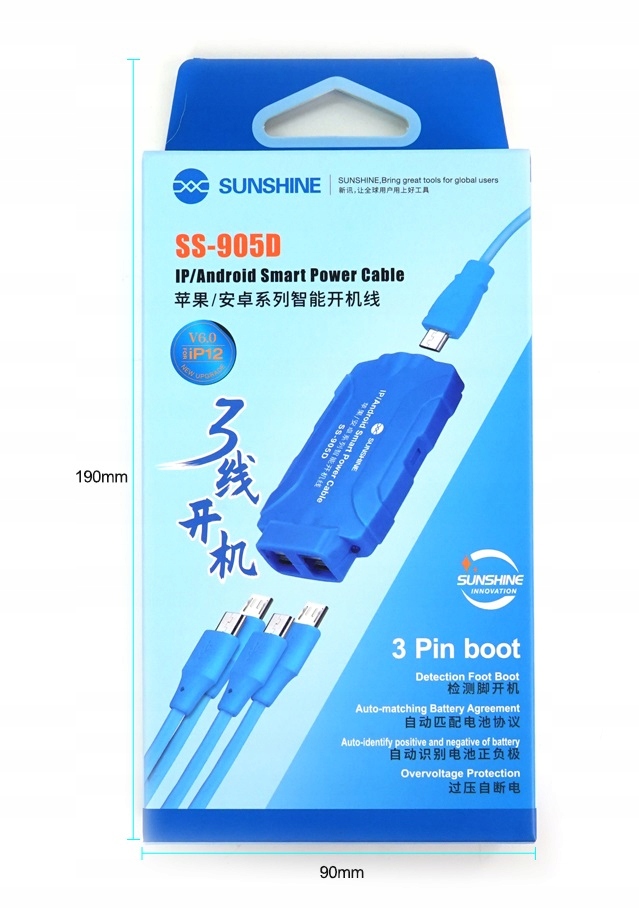 Napájecí kabely pro iPhone / Android Sunshine 905D