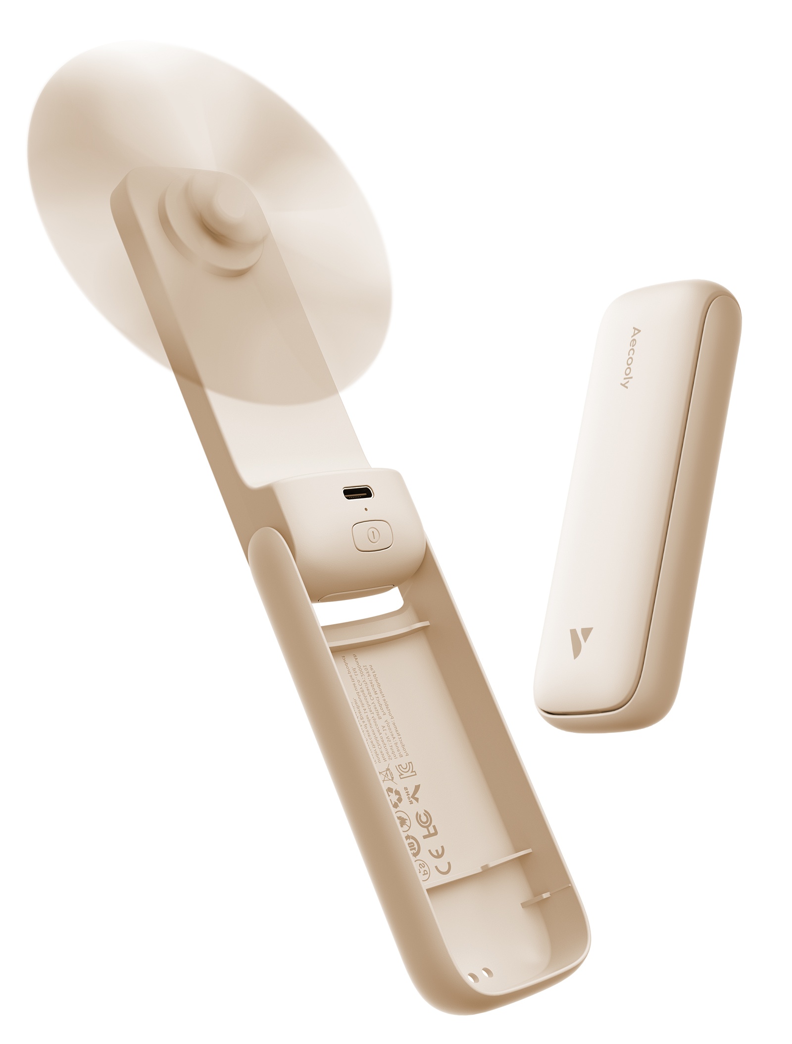 Aecooly Pocket 01 PF01 – kapesní skládací ruční ventilátor béžový