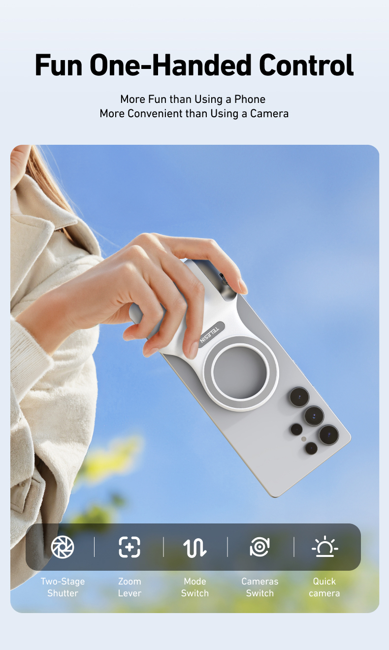Telesin Fun Shot Grip2 P5-MP-001 - držák telefonu s MagSafe bílý