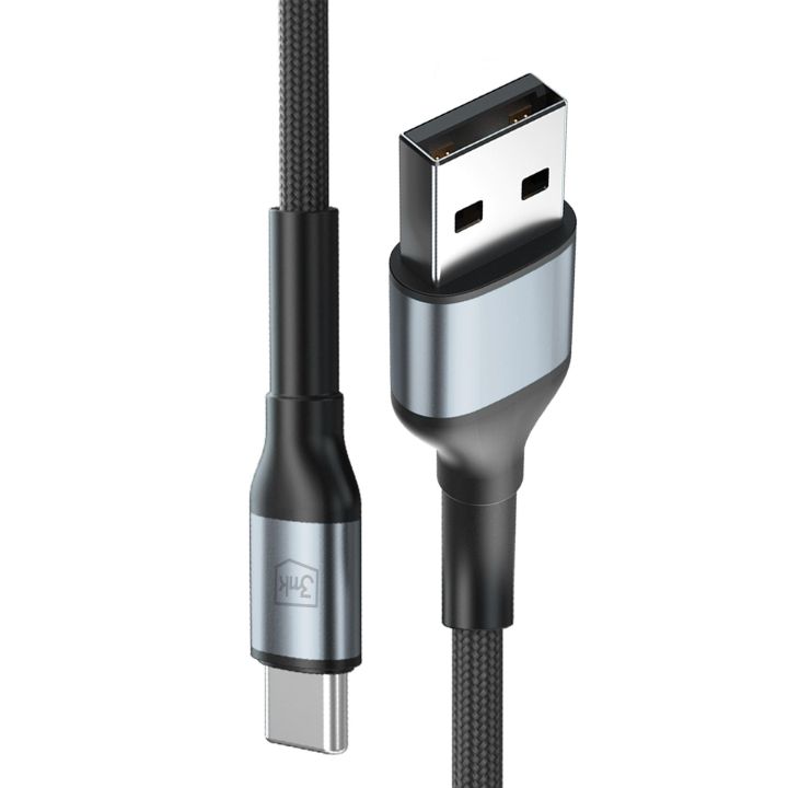 3mk Hyper Cable N-SERIES – USB-A / USB-C kabel 18 W 1 m černý