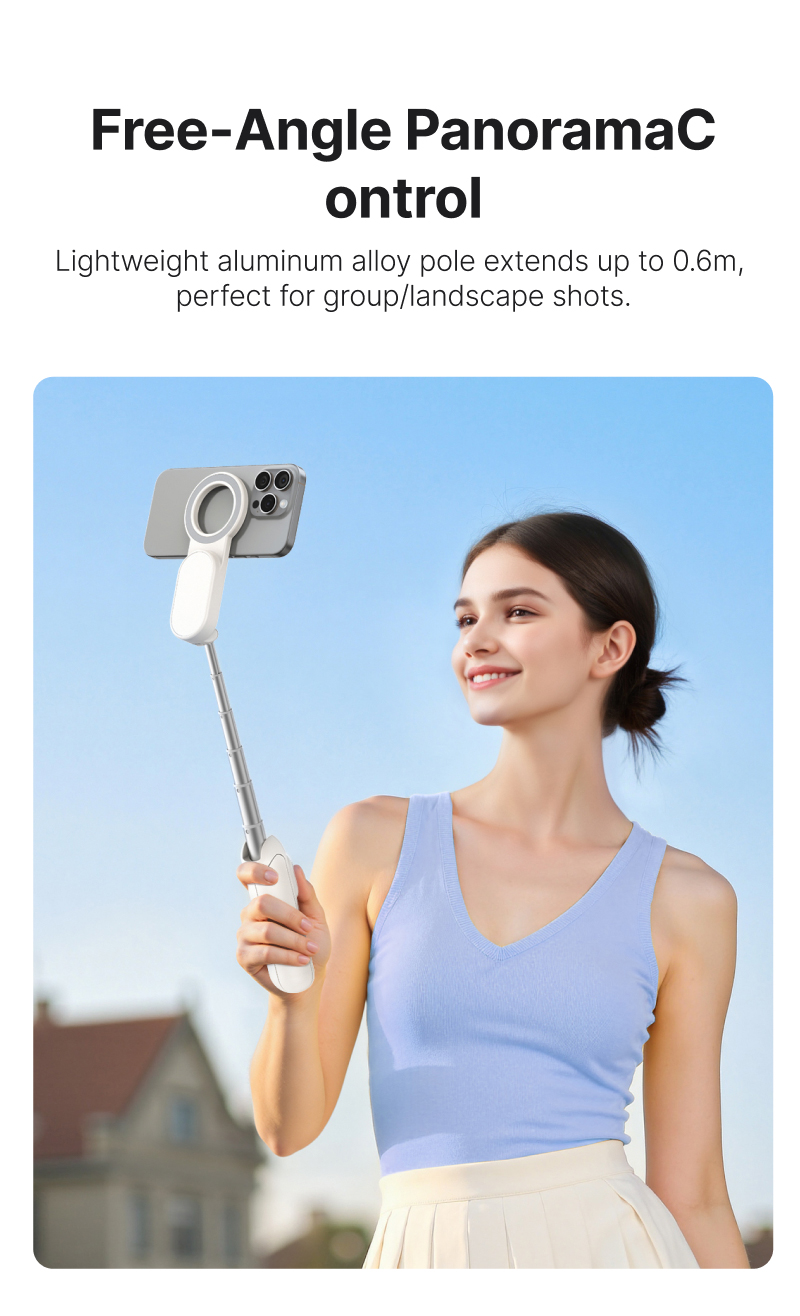 Telesin P1-TSS-006 - magnetický mini selfie stick se stativem MagSafe bílý