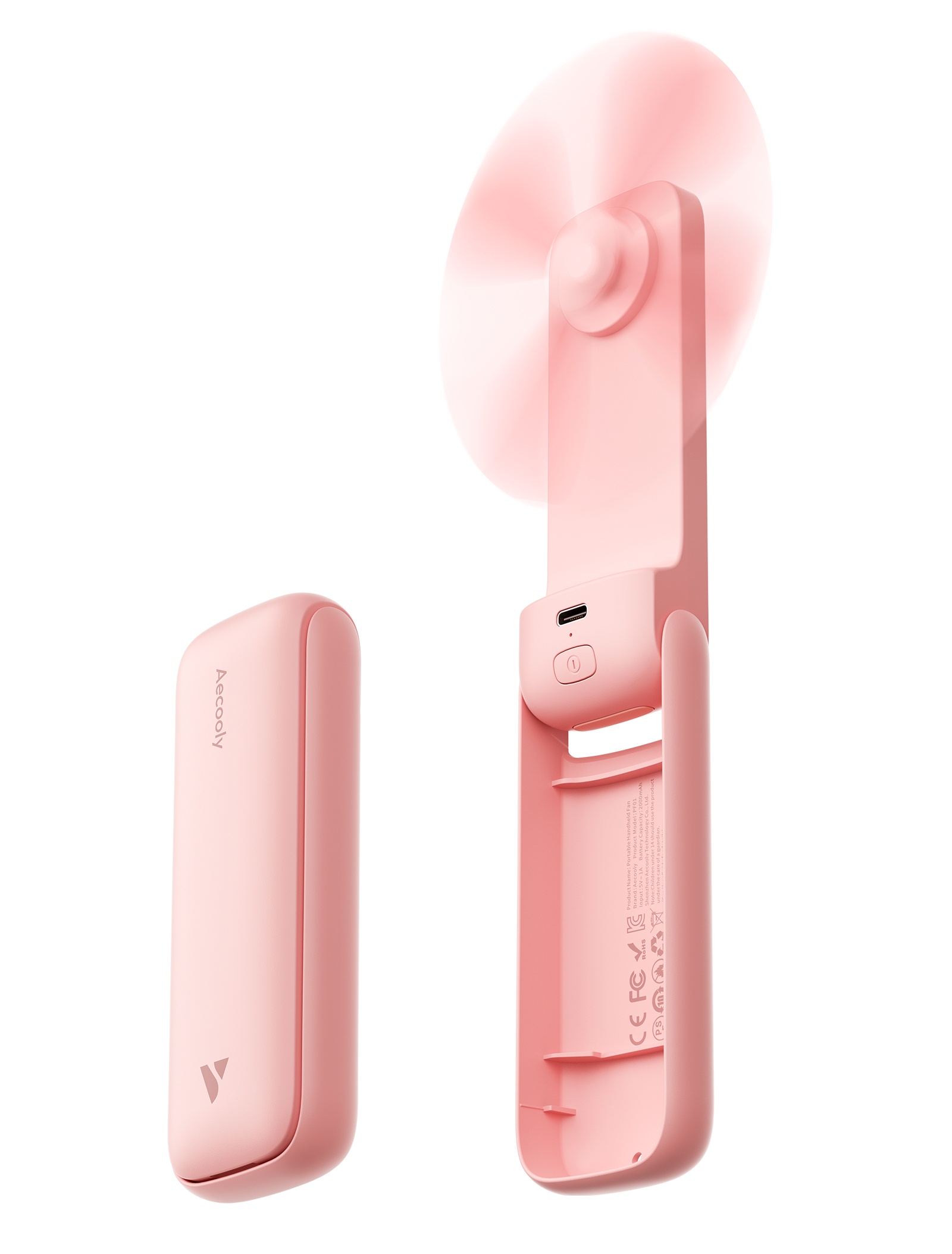 Aecooly Pocket 01 PF01 – kapesní skládací ruční ventilátor růžový