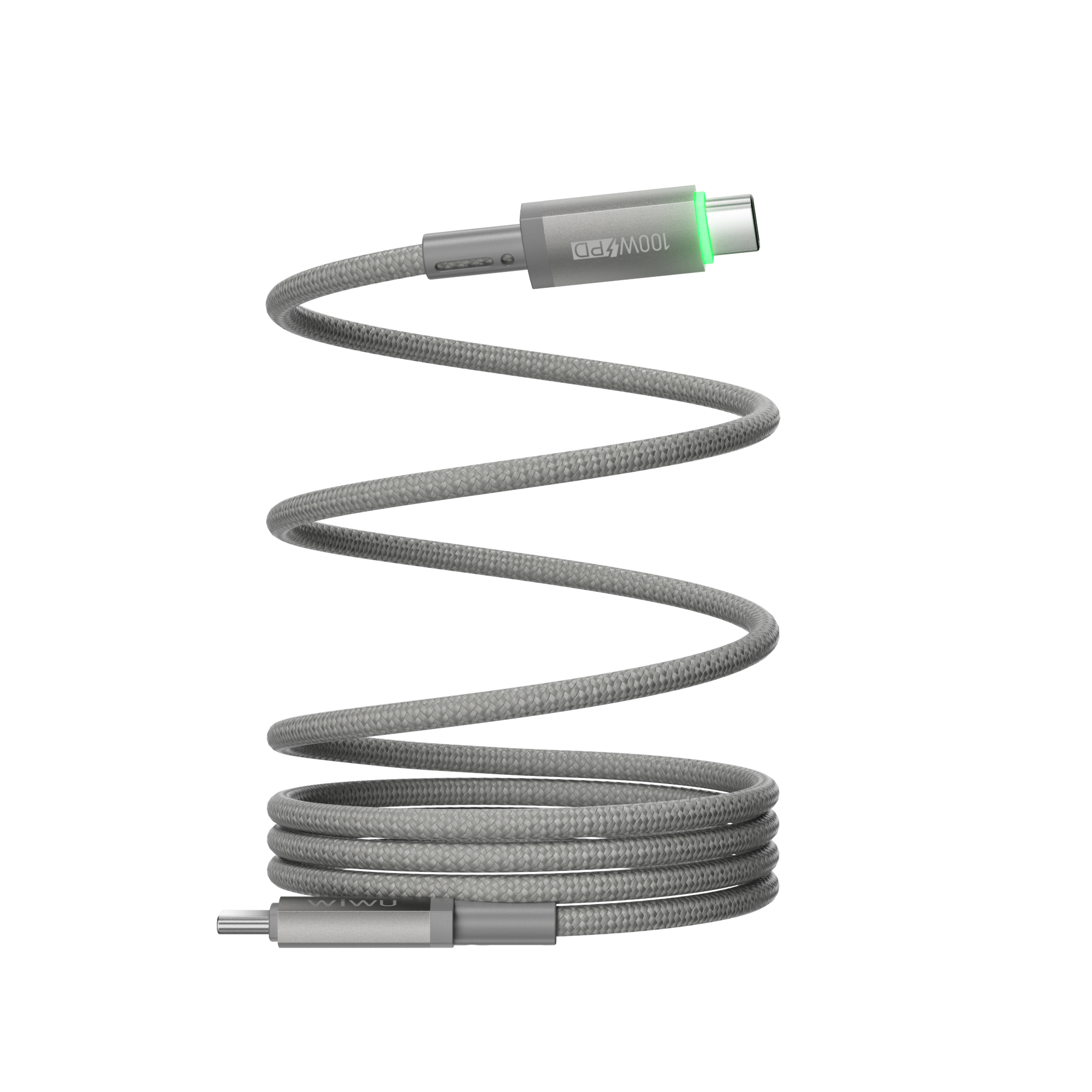 WiWU magnetický kabel USB-C / USB-C Maglink Wi-C084 100W 1m šedý