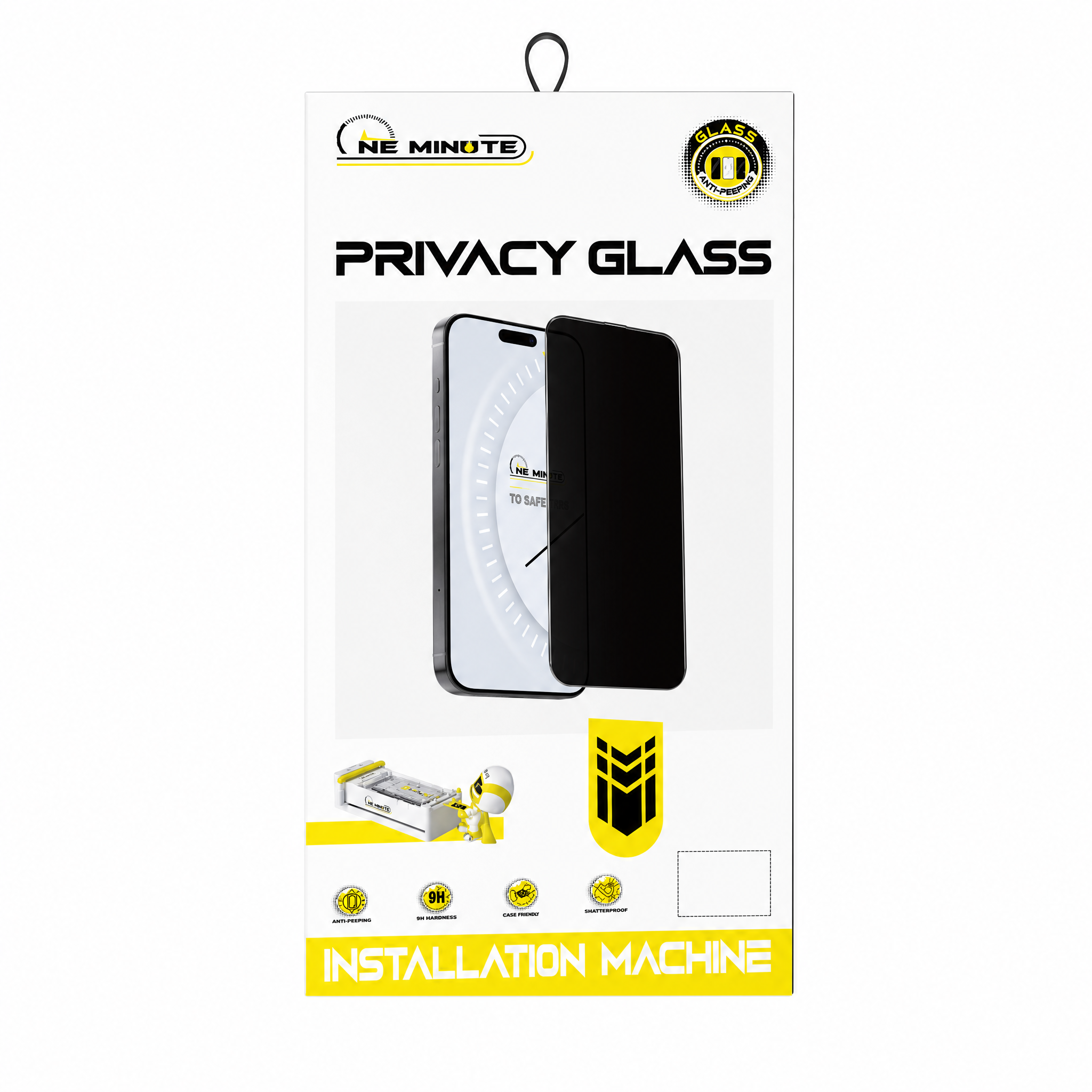 Oneminute privátní tvrzené sklo iPhone 15 Pro Max 2.5D Privacy pro AI Smart Machine 5 ks