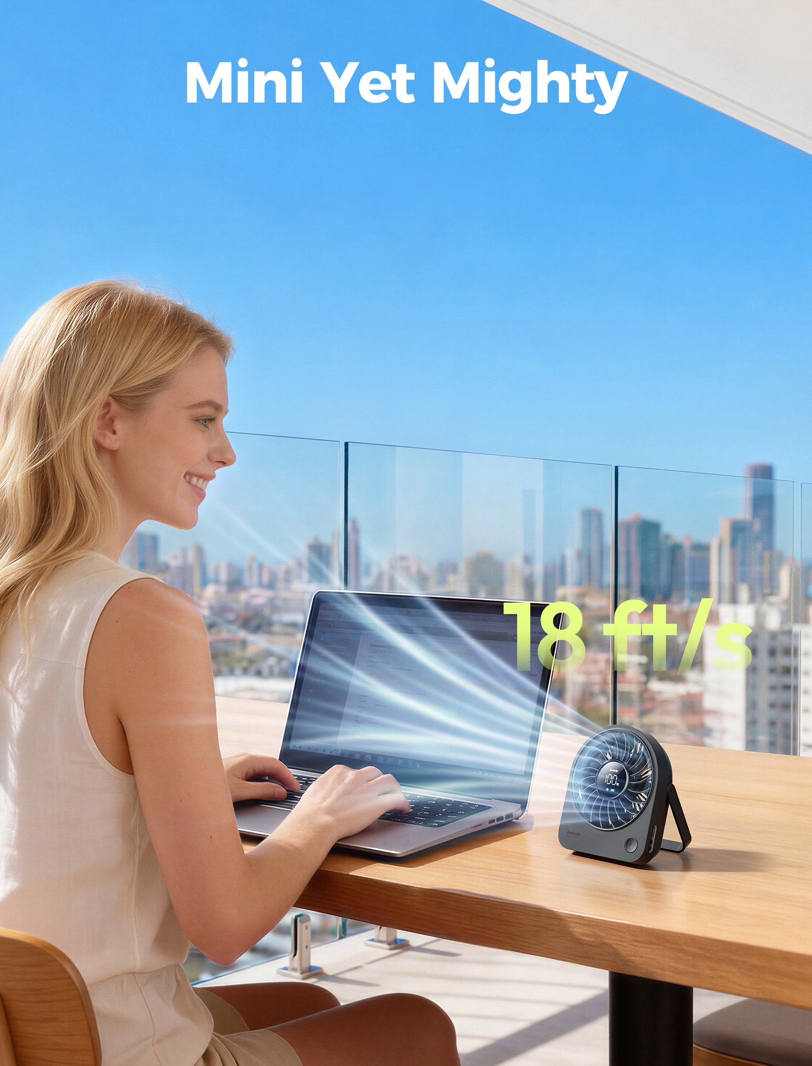Aecooly Chic 02 TE01 – Přenosný stolní ventilátor bílý