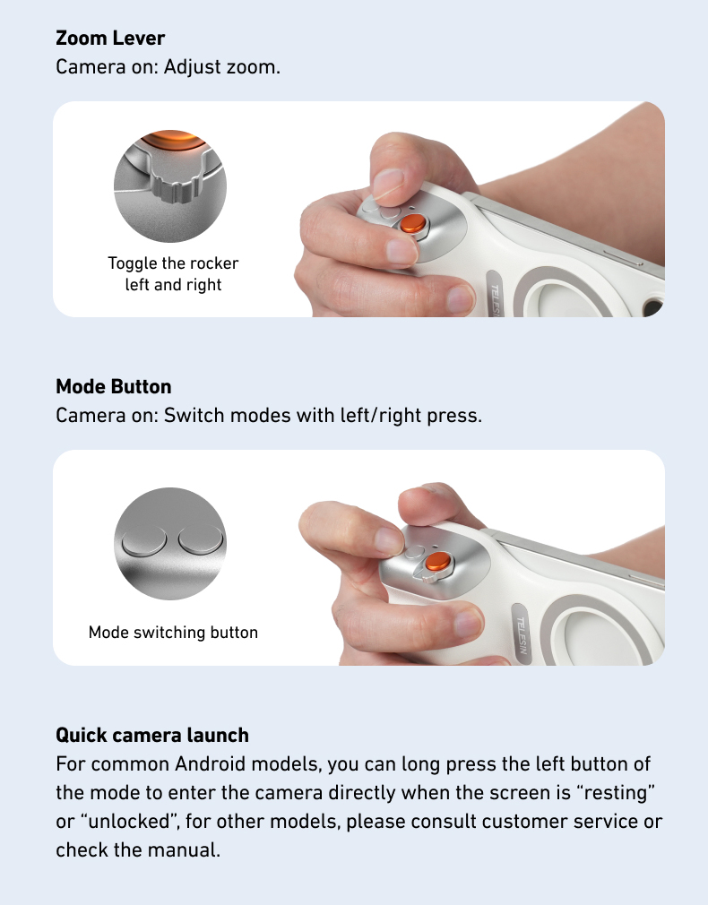 Telesin Fun Shot Grip2 P5-MP-001 - držák telefonu s MagSafe bílý