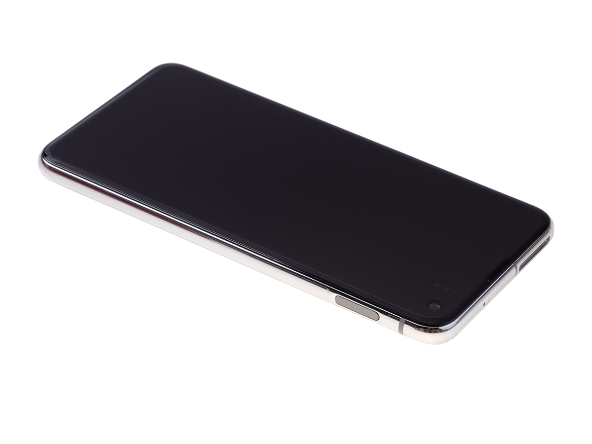 Originál LCD + Dotyková vrstva Samsung Galaxy S10E SM-G970 bílo-stříbrná - demontovaný díl