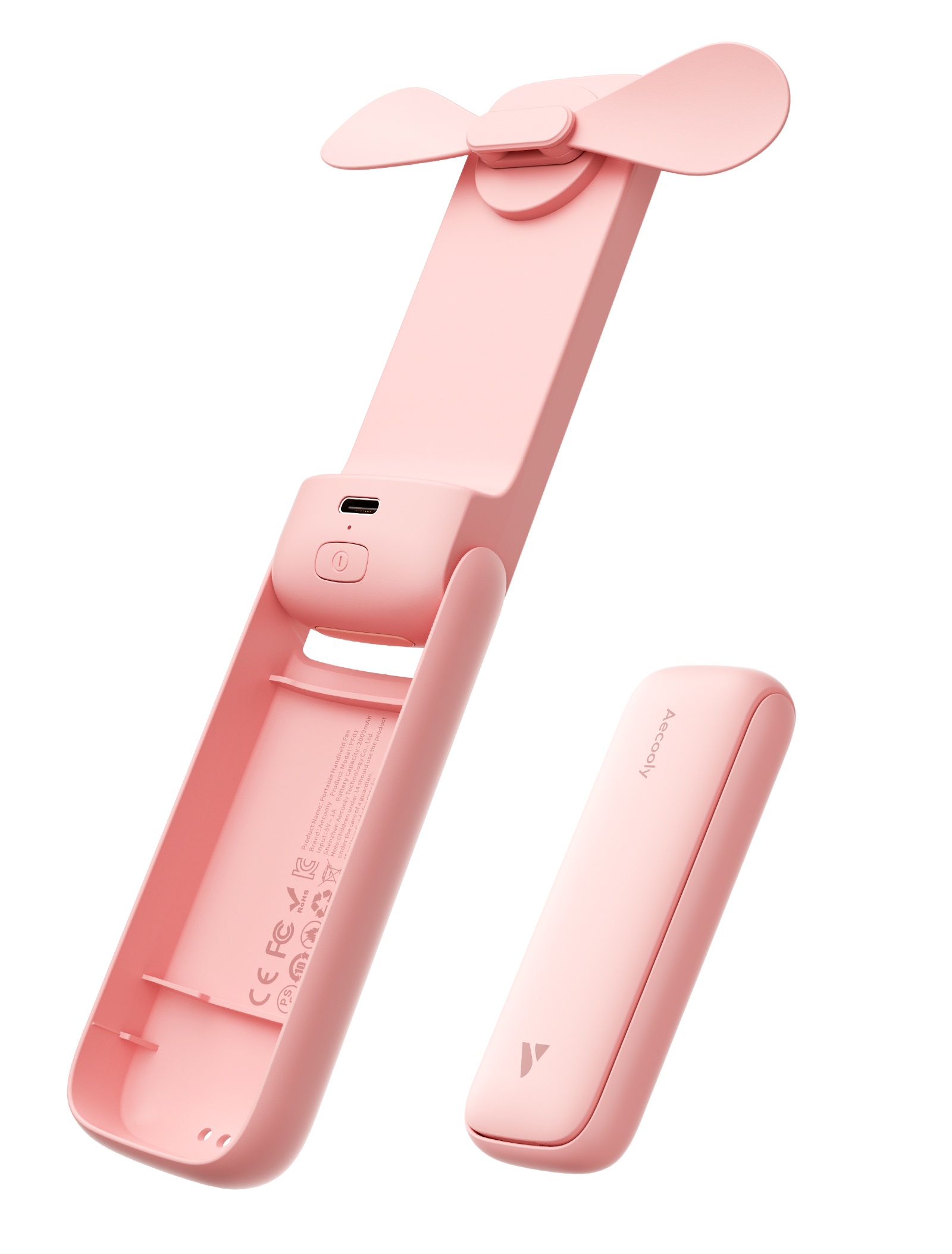 Aecooly Pocket 01 PF01 – kapesní skládací ruční ventilátor růžový