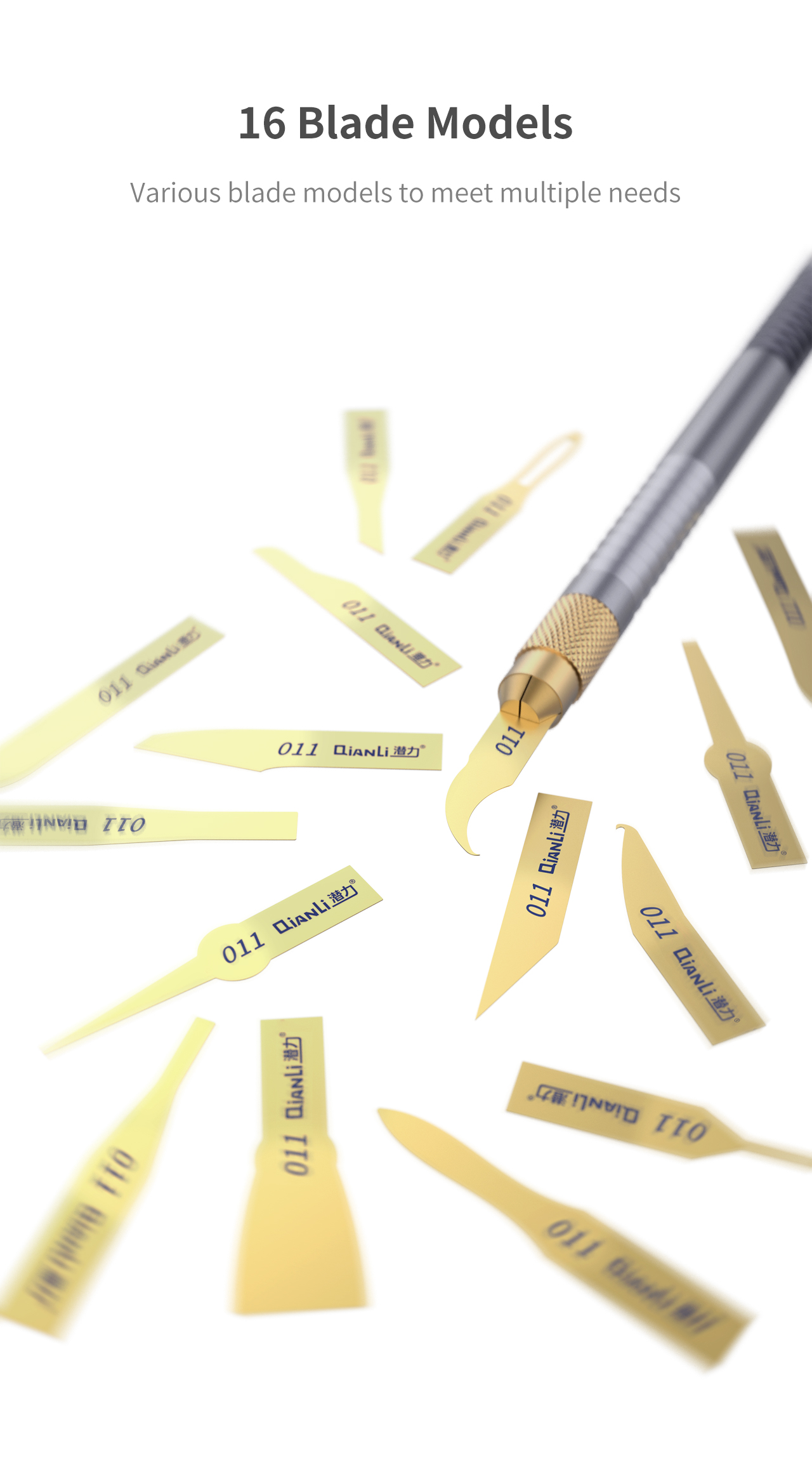 QianLi – 011 Blades Ručně Leštěné Servisní Čepele s Rukojetí