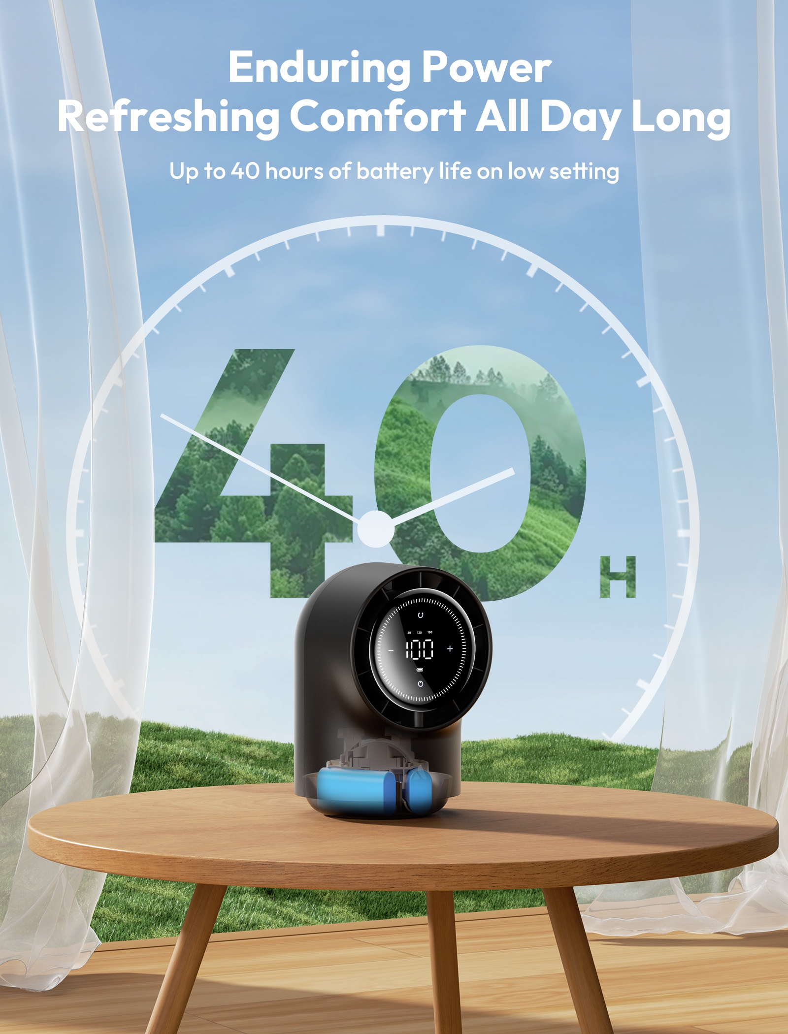 Aecooly Chic 01 TB01 – USB stolní ventilátor s automaticky otočnou hlavou černý