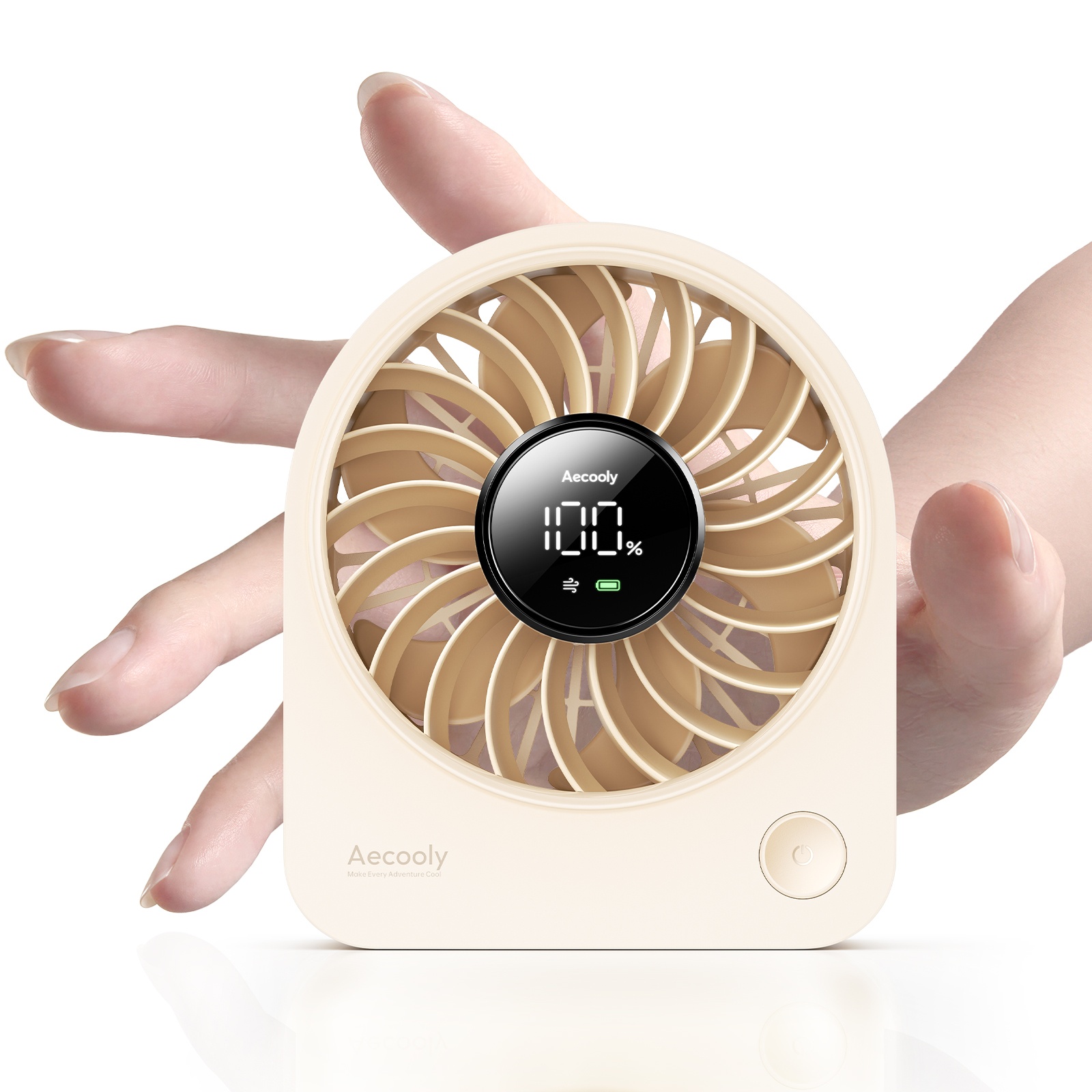 Aecooly Chic 02 TE01 – Přenosný stolní ventilátor s dálkovým ovládáním béžový