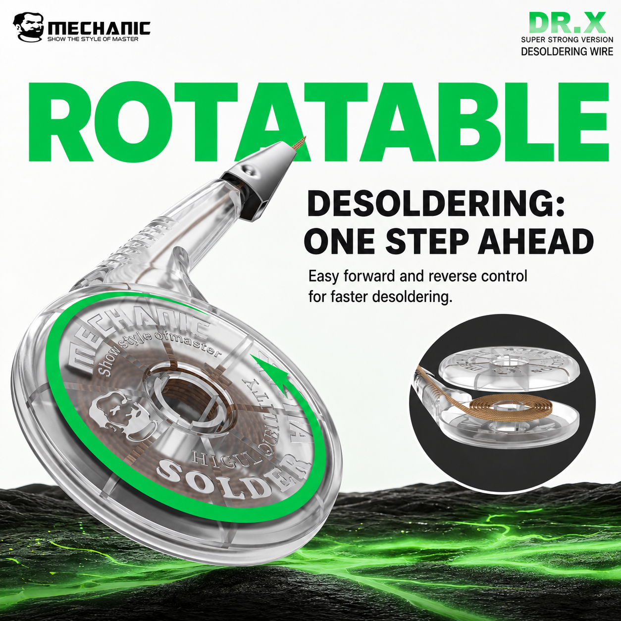 MECHANIC DR X – měděný odpájecí knot pro odstranění cínu 1,5 mm 1,5 m