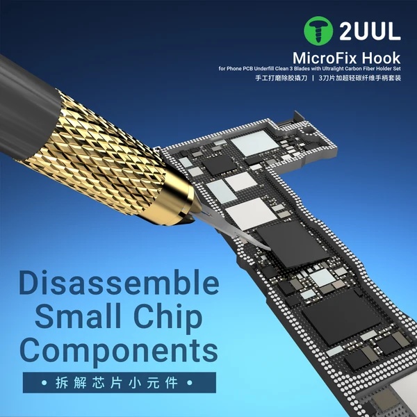 2UUL DA12 MicroFix – nůž z uhlíkového vlákna pro odstranění lepidla z PCB