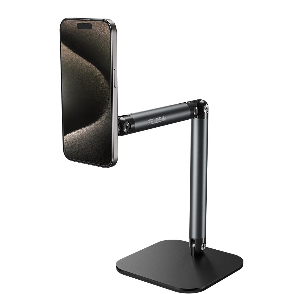 Telesin P3-DS-01 - hliníkový stojan na telefon s MagSafe 360° černý