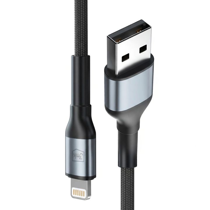 3mk Hyper Cable N-SERIES – USB-A / Lightning kabel 12 W 1 m černý