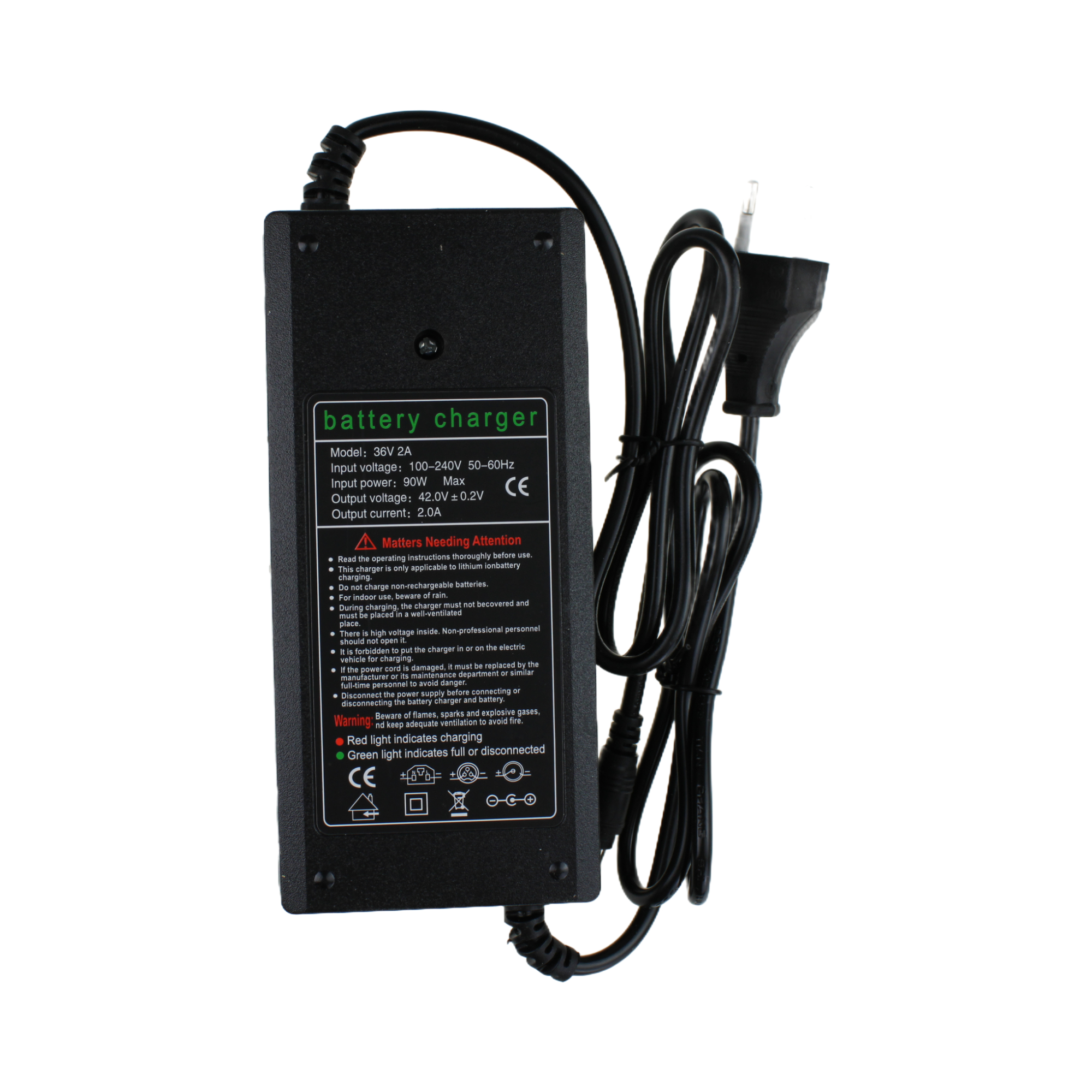 Nabíječka pro elektrické koloběžky Blaupunkt - Motus - Kugoo - Frugal - napájecí zdroj 42V 2A DC 5,5 x 2,1 mm
