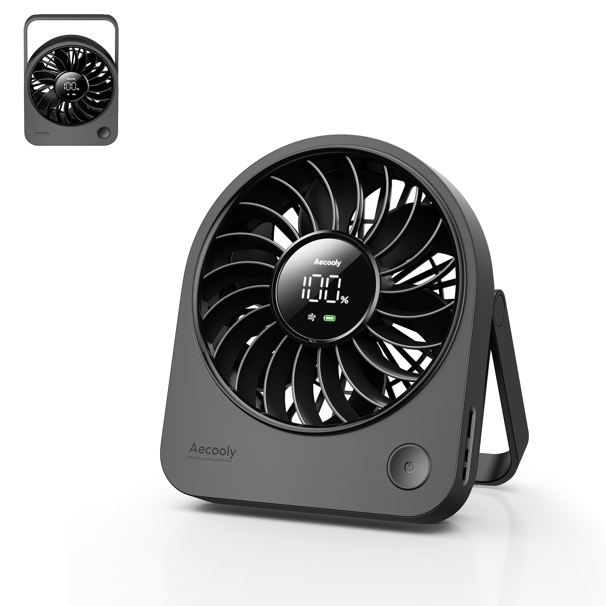 Aecooly Chic 02 TE01 – Přenosný stolní ventilátor s dálkovým ovládáním černý