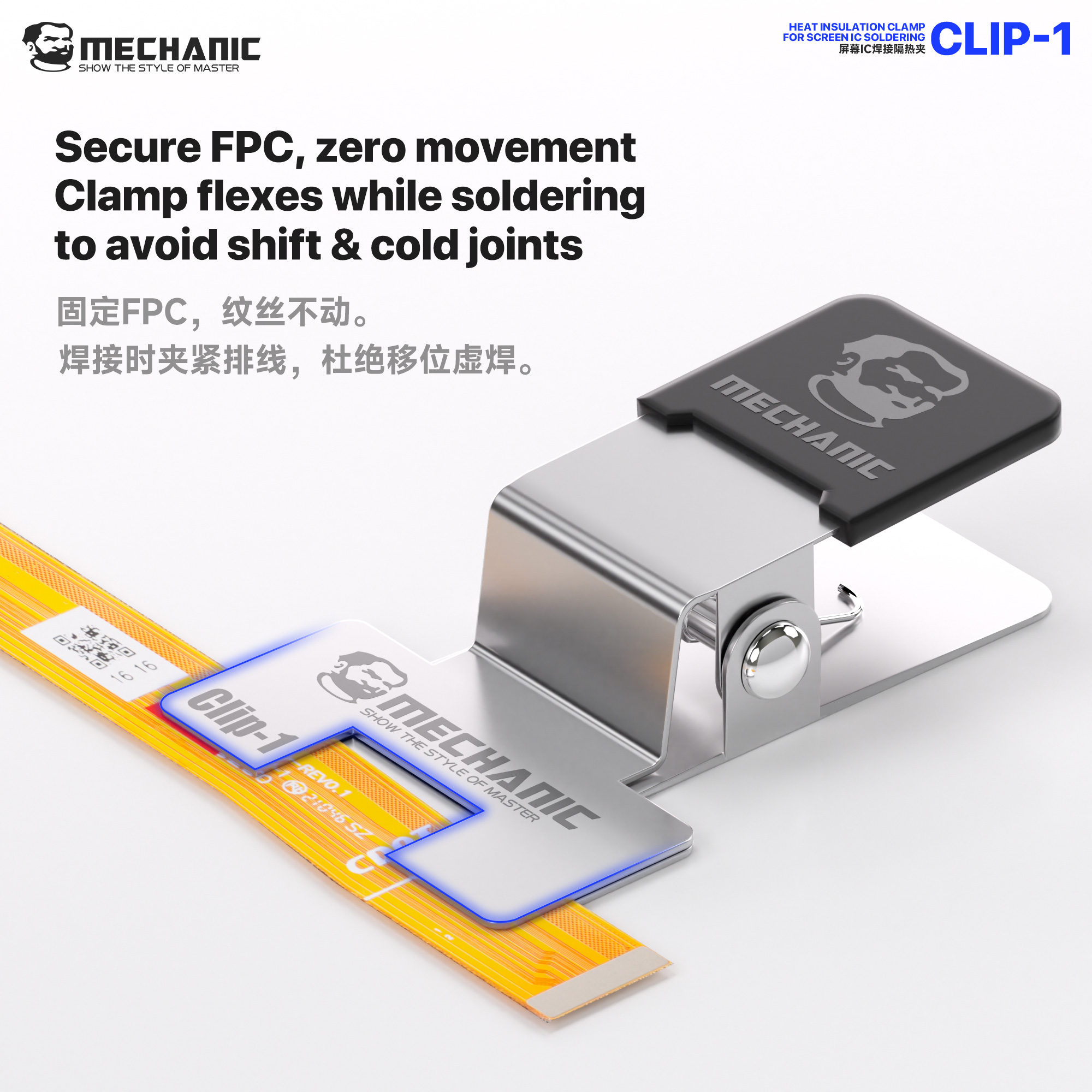 MECHANIC Clip 1 – univerzální servisní svorka na FPC flex kabely