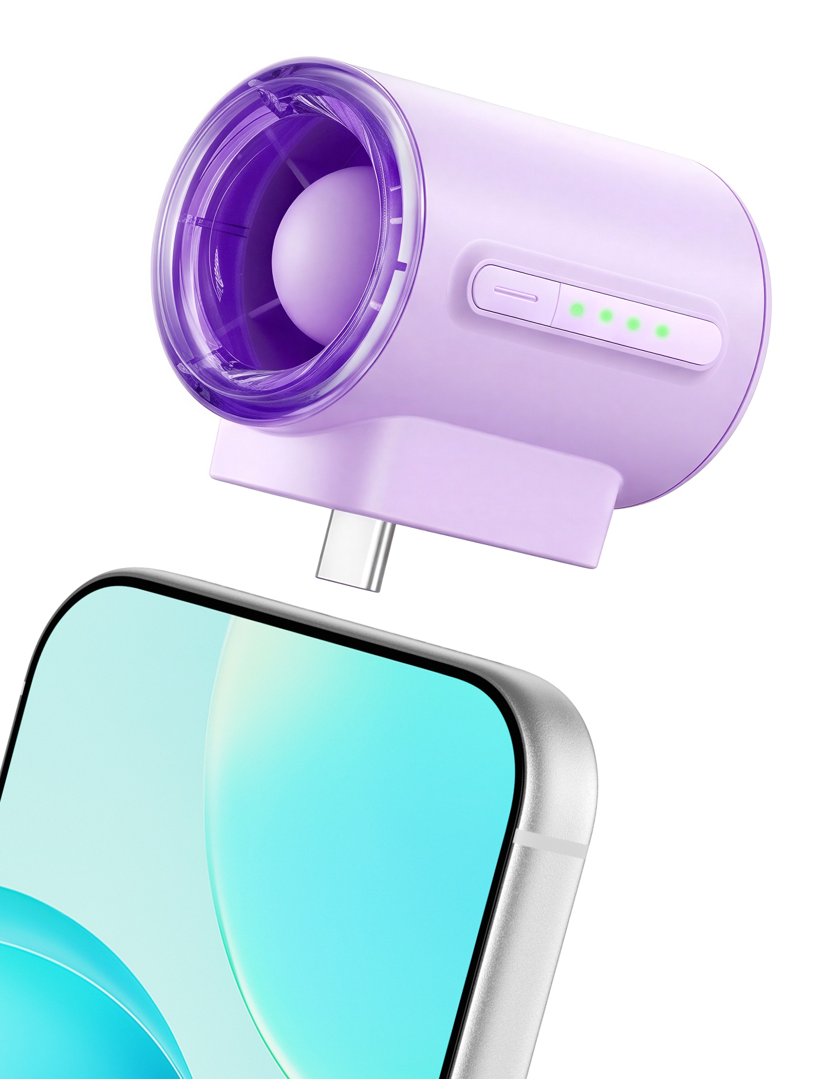 Aecooly Air Mate PK01-F1 – Mini ventilátor do telefonu USB-C fialový