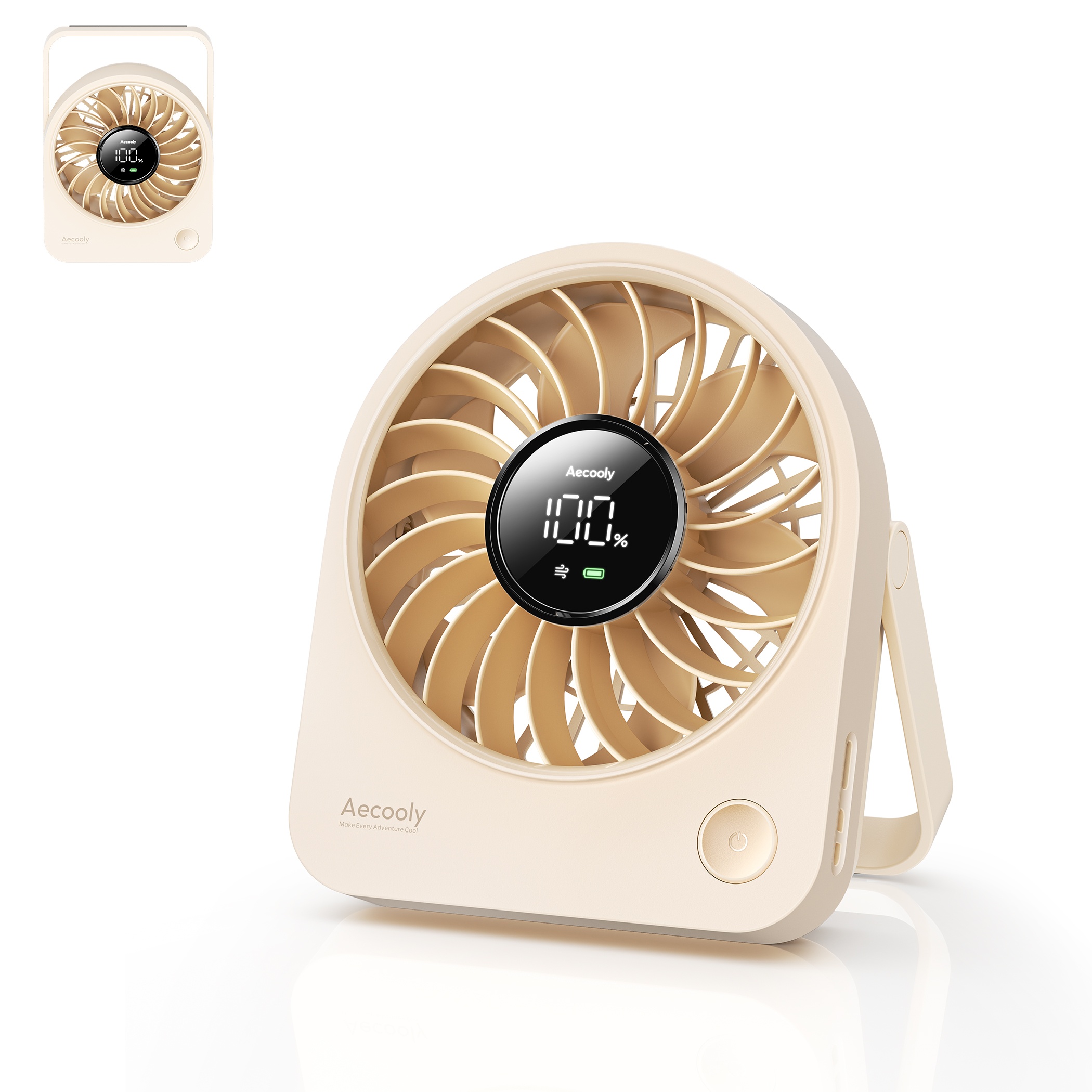 Aecooly Chic 02 TE01 – Přenosný stolní ventilátor s dálkovým ovládáním béžový