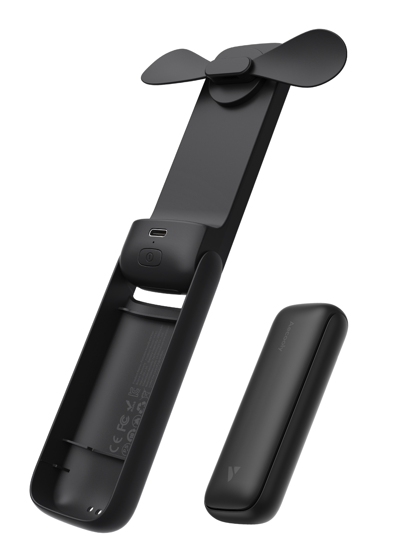 Aecooly Pocket 01 PF01 – kapesní skládací ruční ventilátor černý