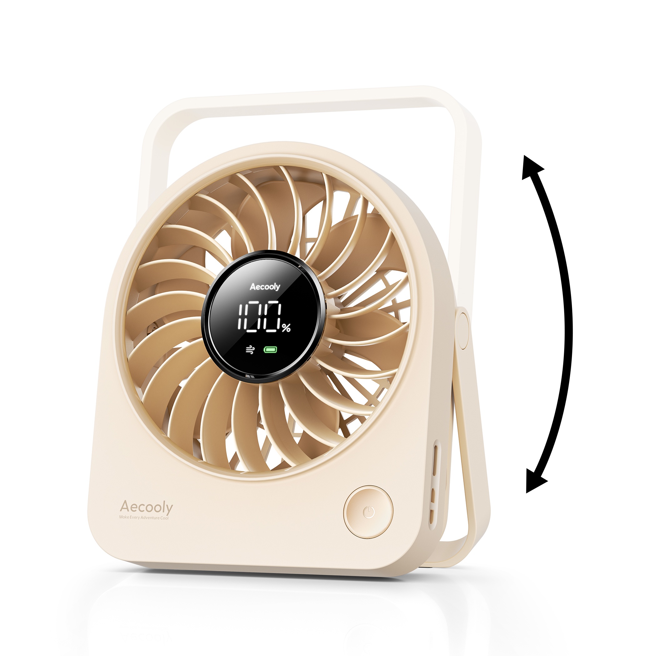 Aecooly Chic 02 TE01 – Přenosný stolní ventilátor s dálkovým ovládáním béžový
