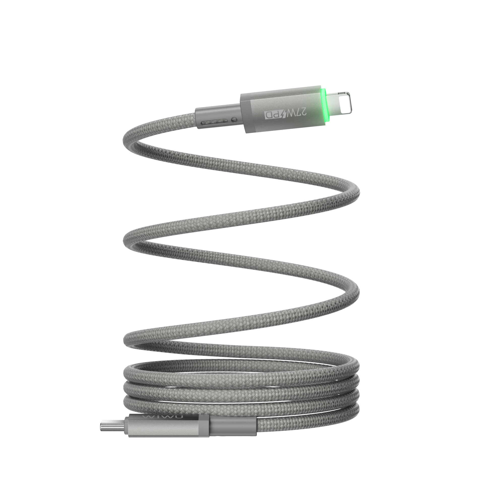 WiWU magnetický kabel USB-C / Lightning Maglink Wi-C083 27W 1m šedý