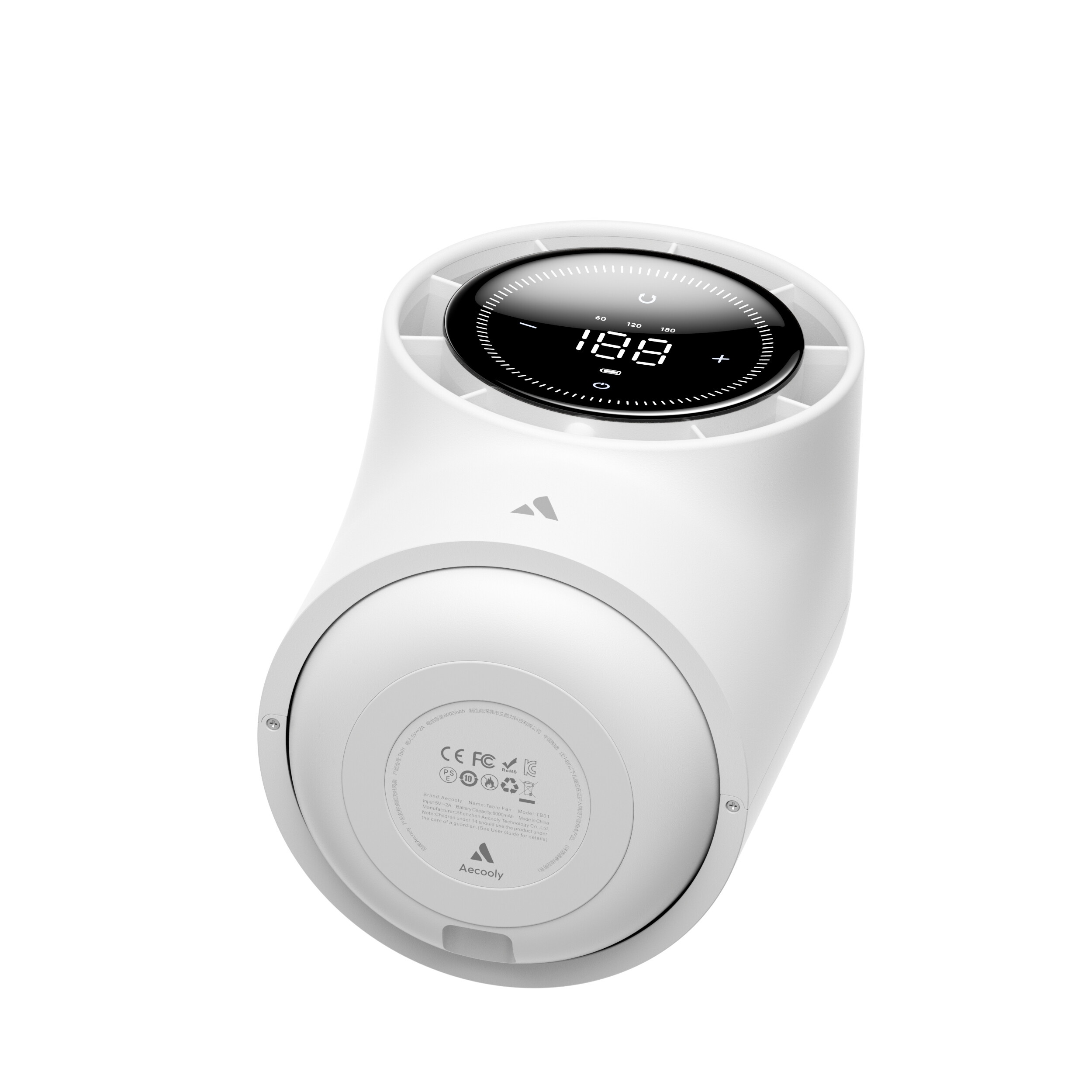 Aecooly Chic 01 TB01 – Stolní USB ventilátor s automatickým otáčením bílý