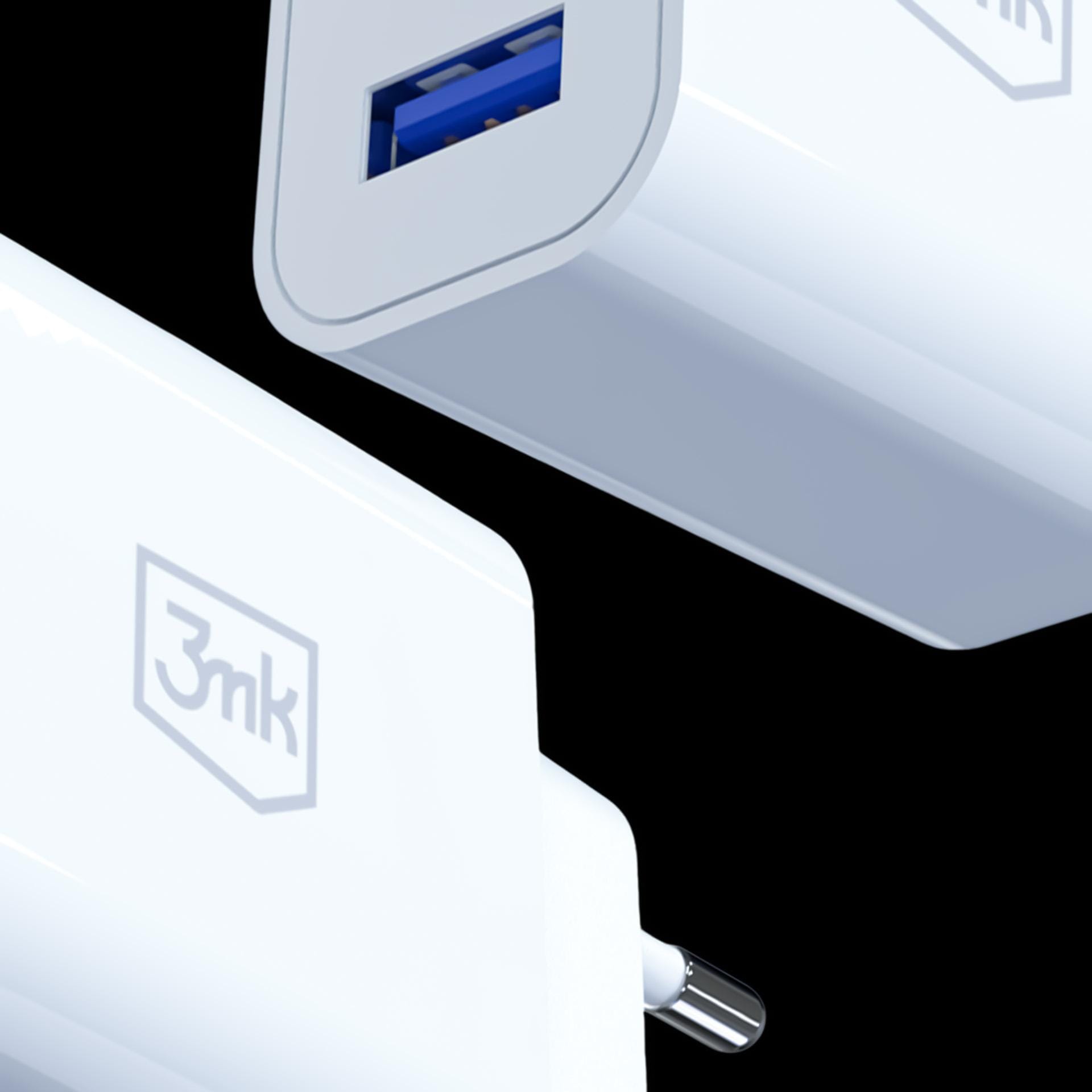 3mk FlowPower 10W 2.4A – síťová nabíječka 2× USB-A 10 W bílá
