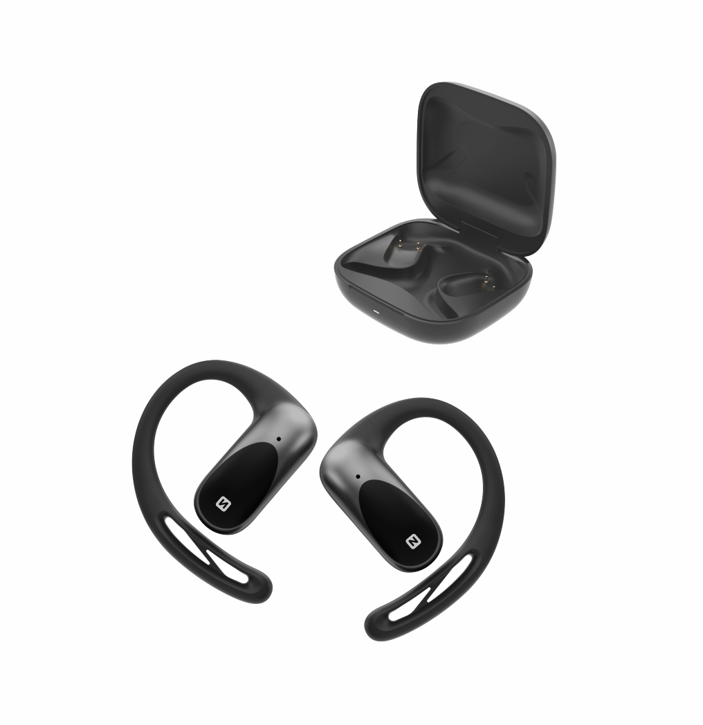 SWISSTEN Running Open Ear – bezdrátová Bluetooth TWS sluchátka s otevřenou konstrukcí černá