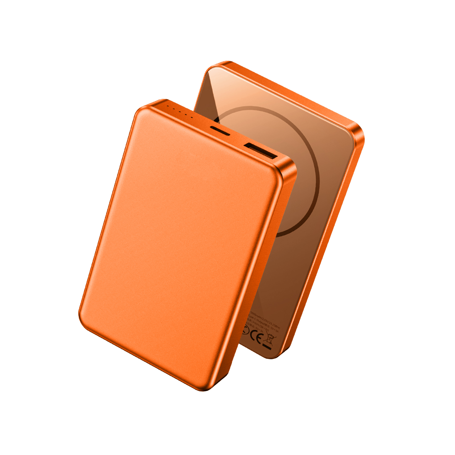WiWU ultra tenká magnetická powerbanka MagSafe P15-1 10000mAh oranžová
