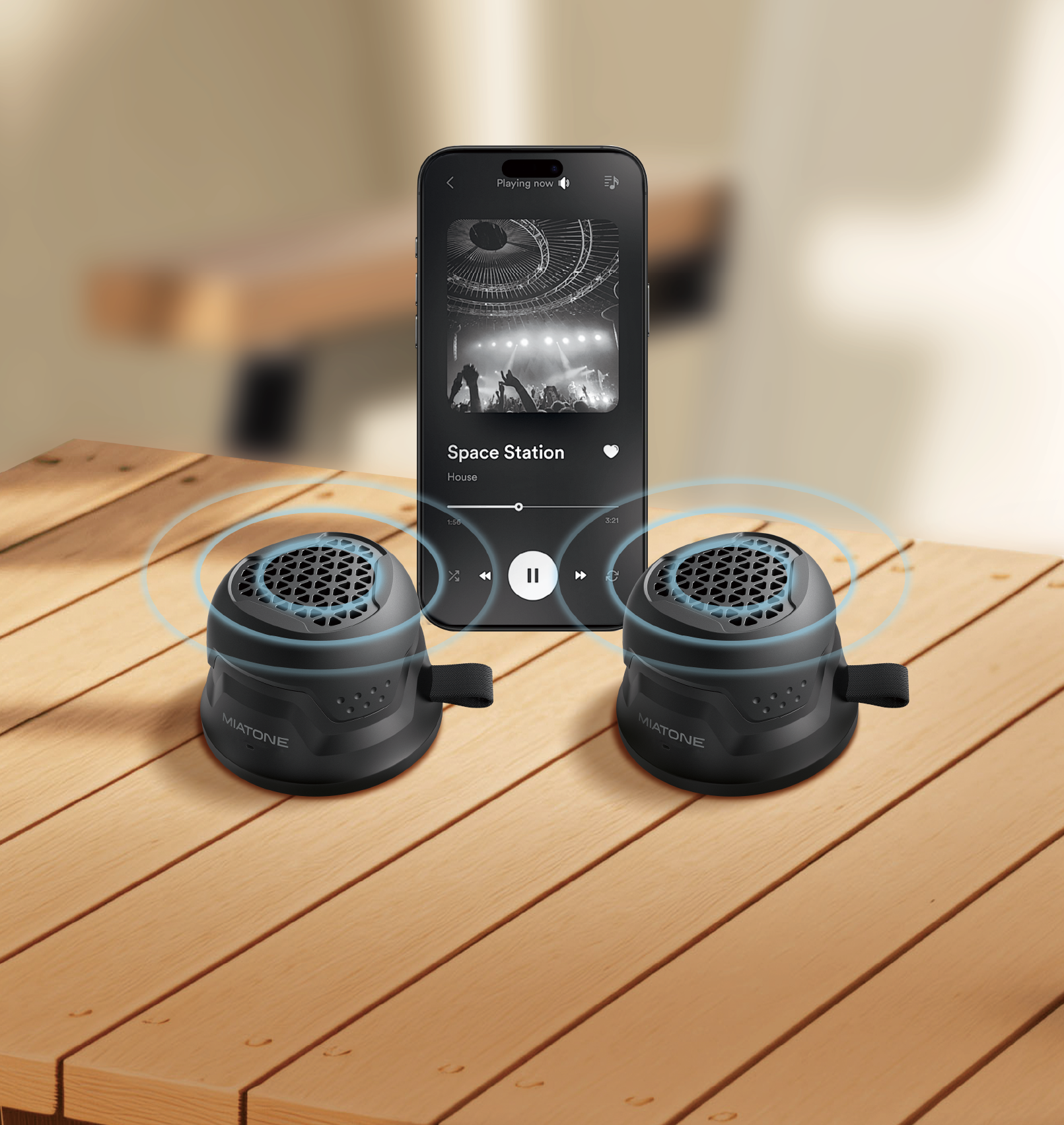 Miatone MagRover IP66 vodotěsný bluetooth magnetický reproduktor s MagSafe černý