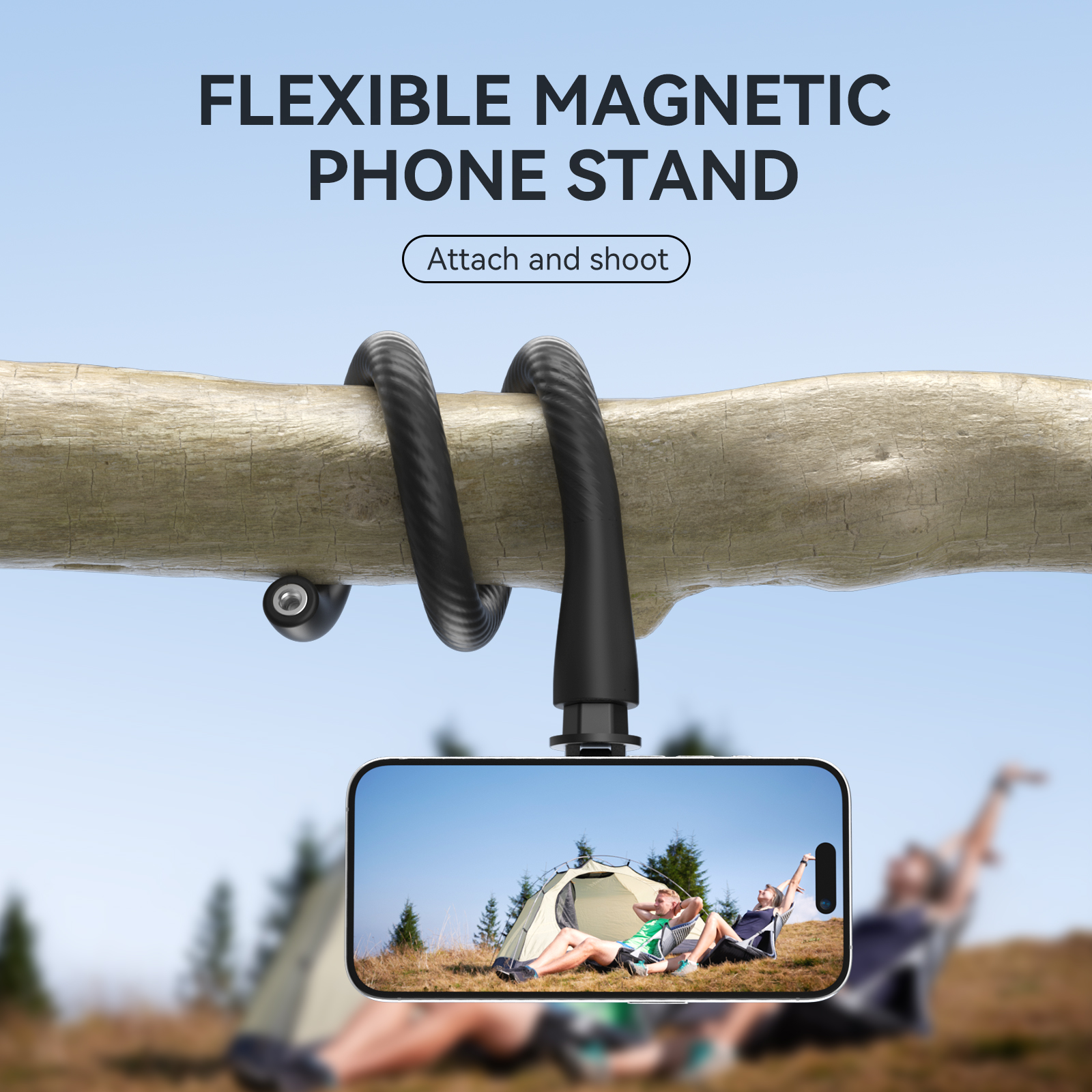 Telesin P3-FM-01 - flexibilní držák na telefon s MagSafe černý