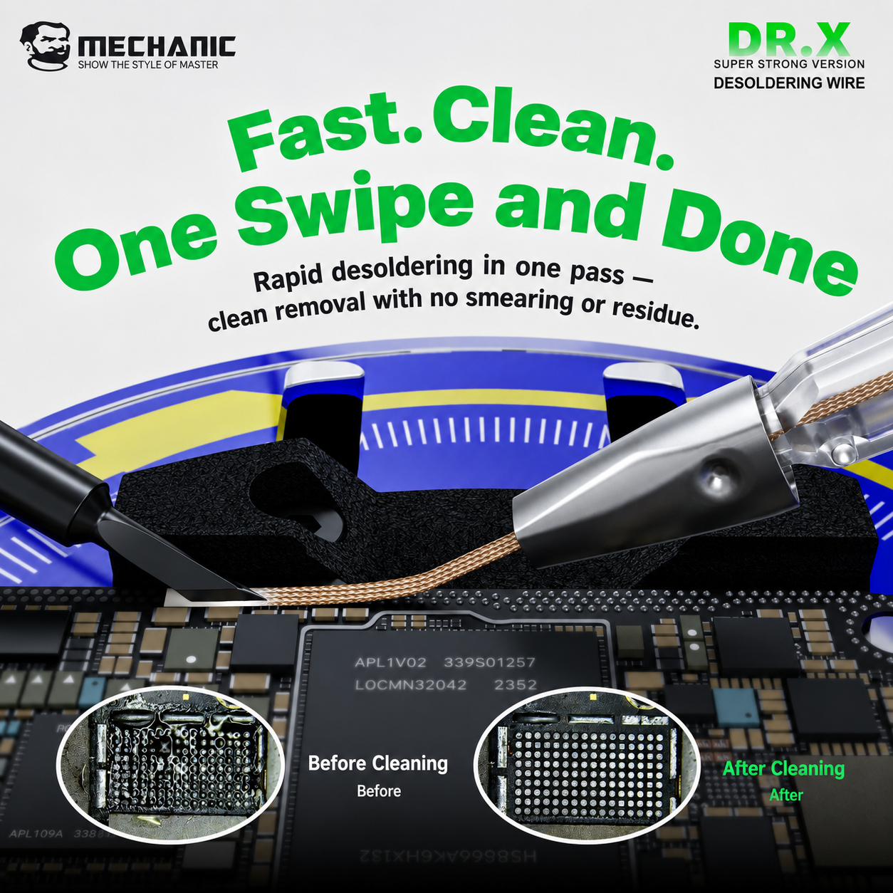 MECHANIC DR X – měděný odpájecí knot pro odstranění cínu 2,5 mm 1,5 m