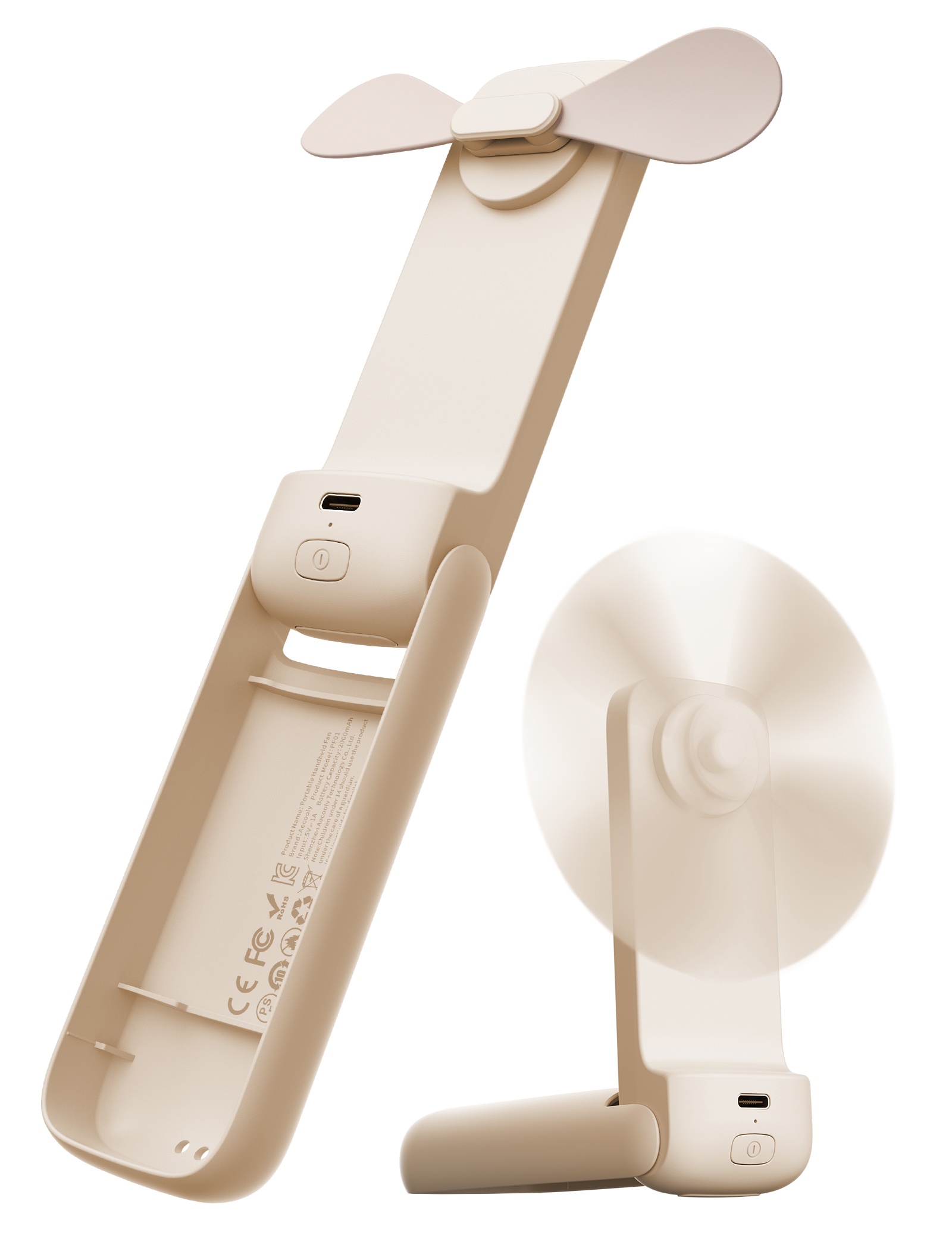 Aecooly Pocket 01 PF01 – kapesní skládací ruční ventilátor béžový