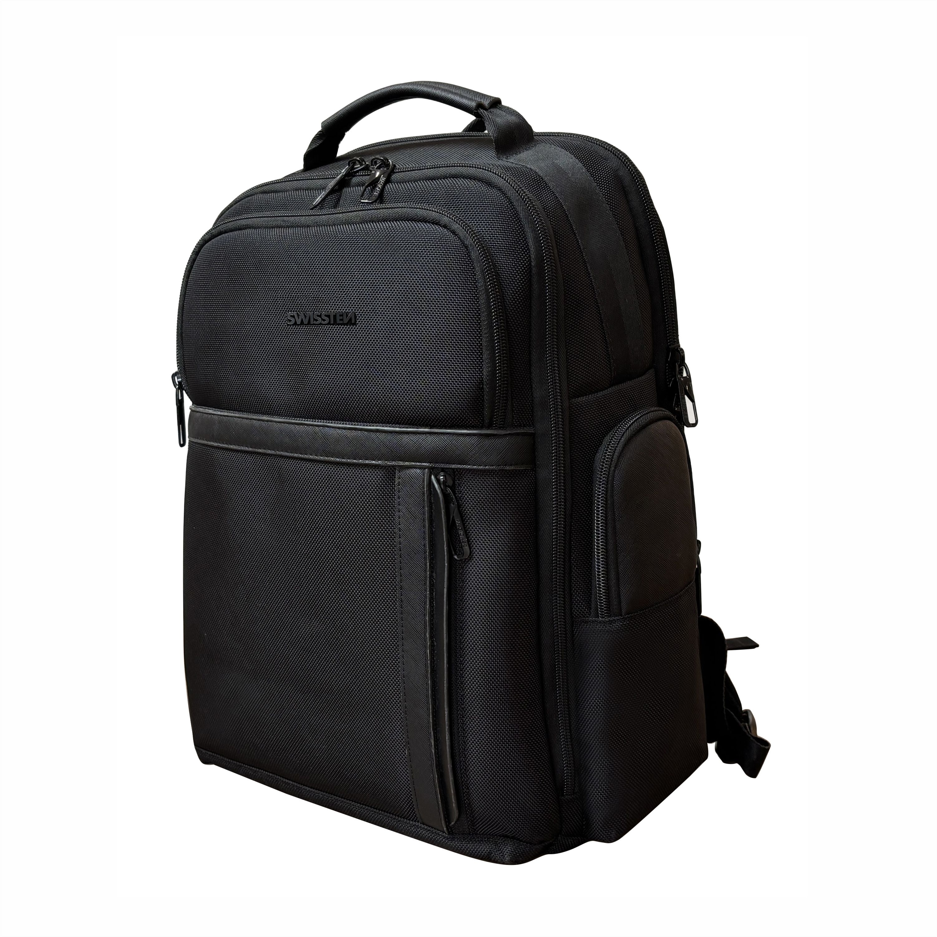 SWISSTEN městský a cestovní batoh na notebook 15,6" 20 l s USB portem voděodolný černý