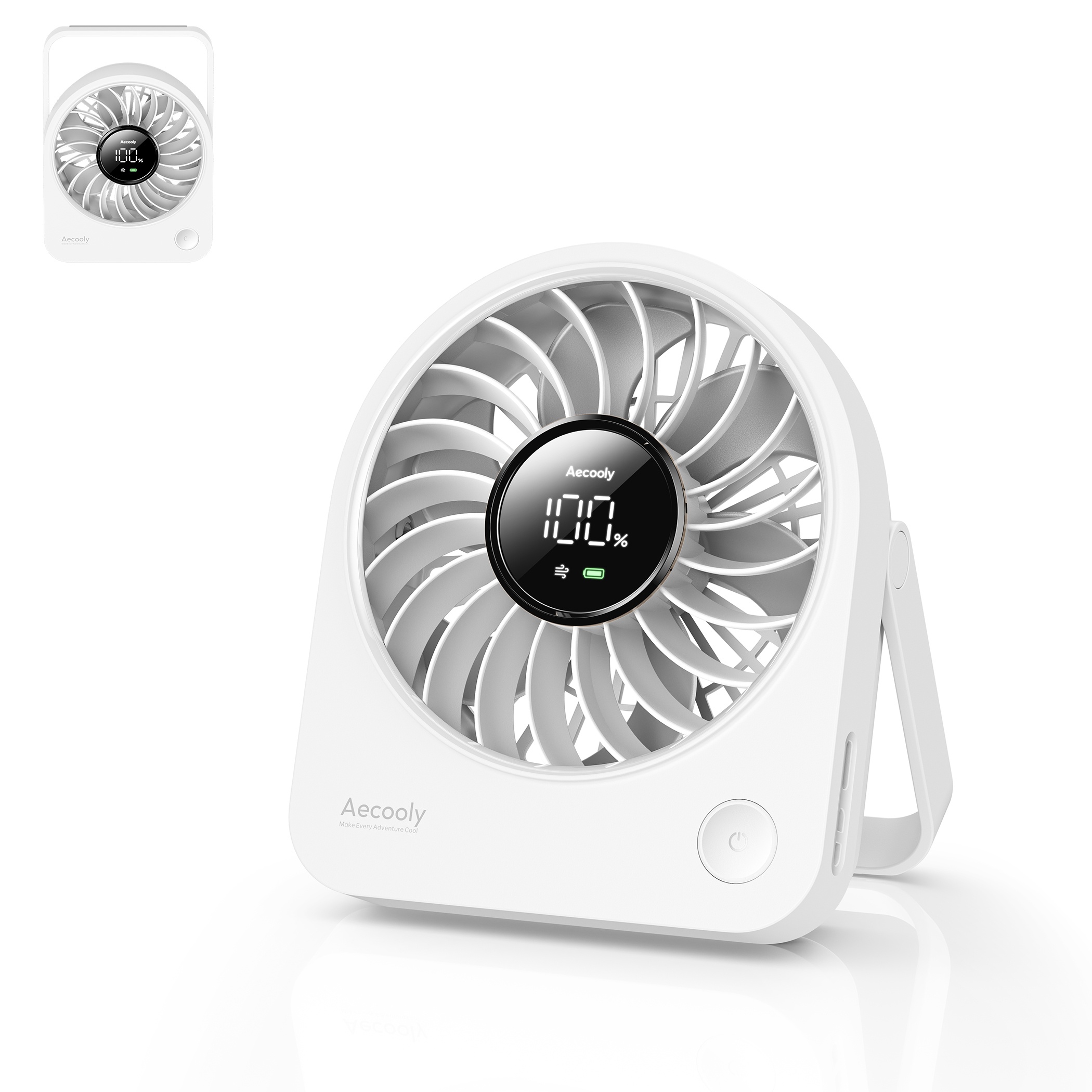 Aecooly Chic 02 TE01 – Přenosný stolní ventilátor s dálkovým ovládáním bílý