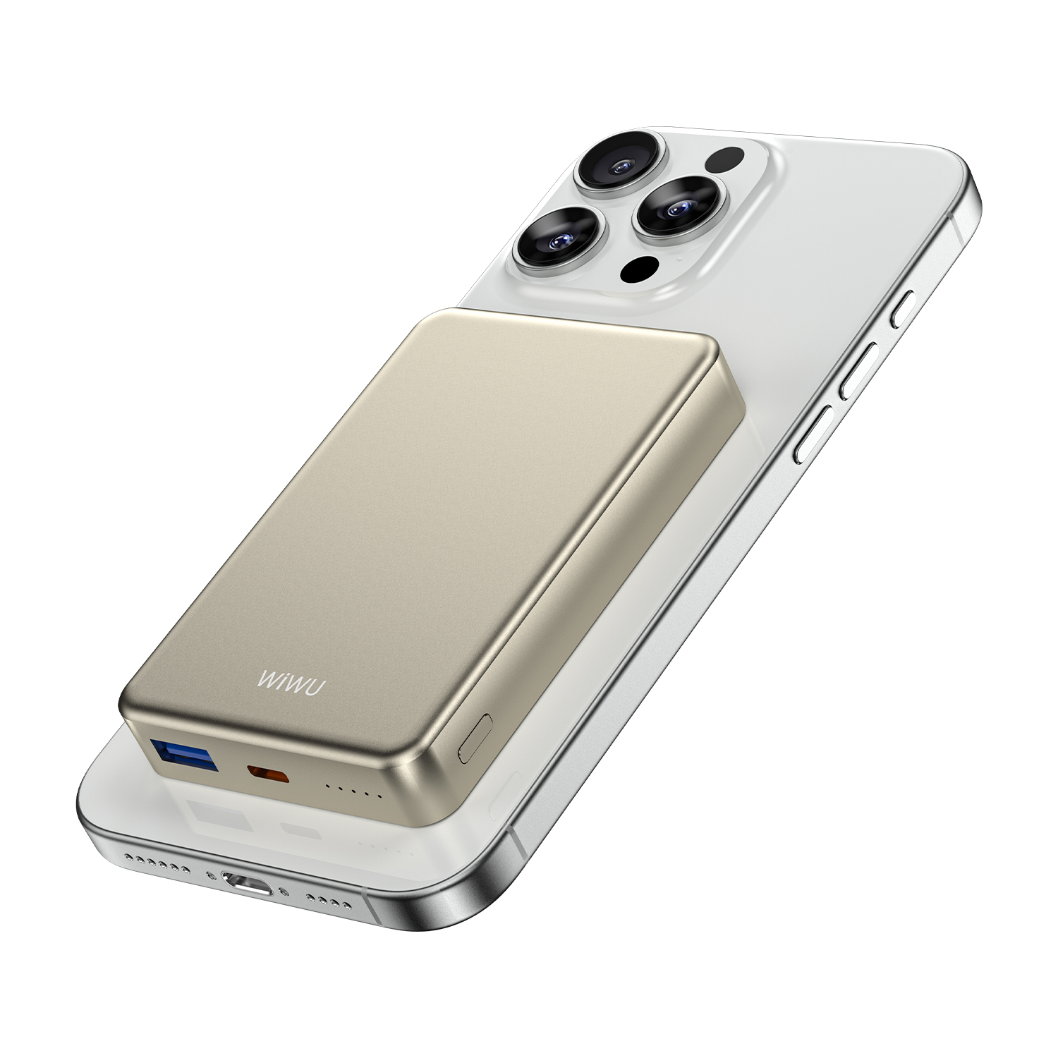 WiWU ultra tenká magnetická powerbanka MagSafe P15-1 10000mAh titanově šedá