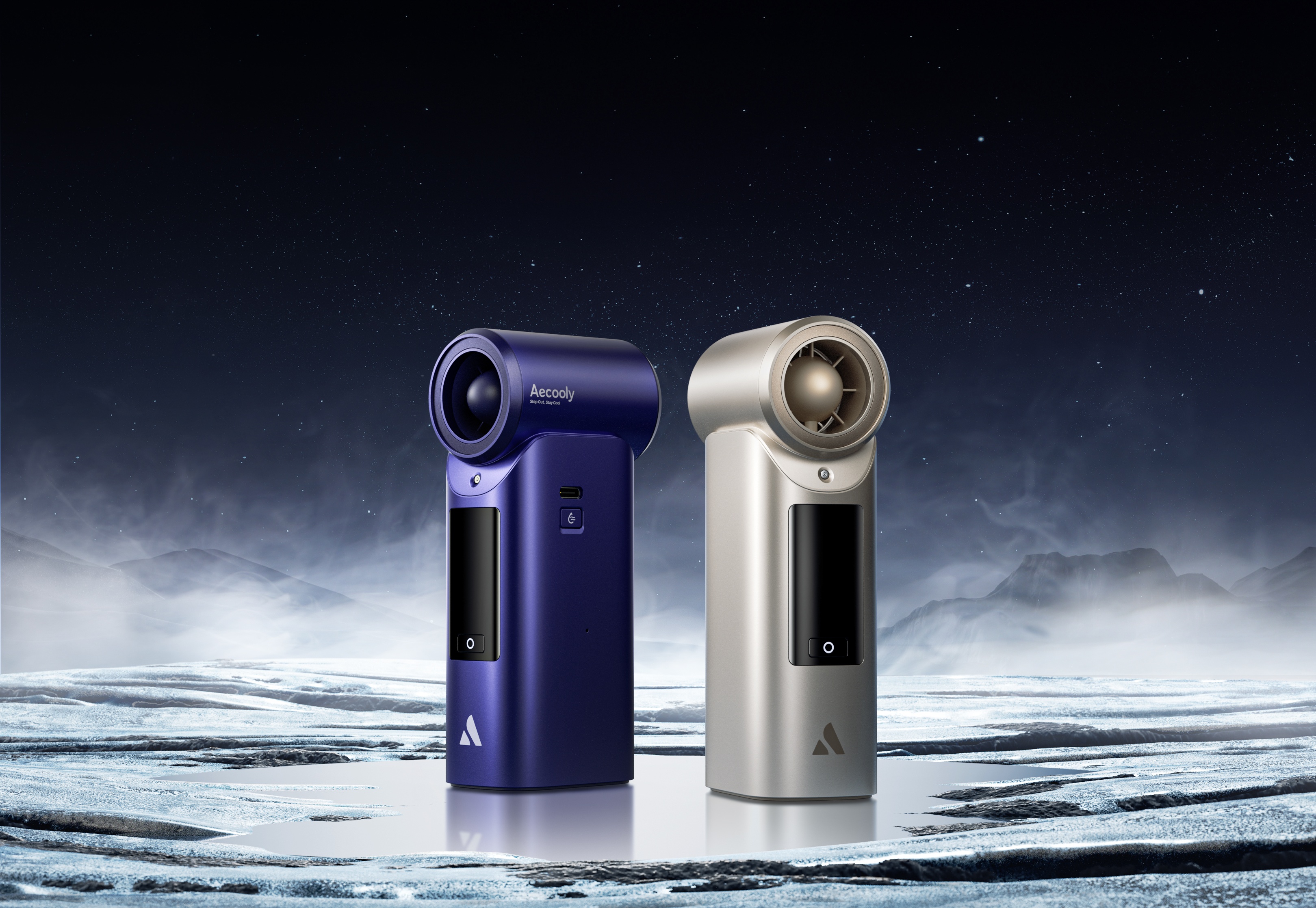 Aecooly Cold Air Pro PM01 – ruční vysokorychlostní ventilátor s vodní mlhou zlatý