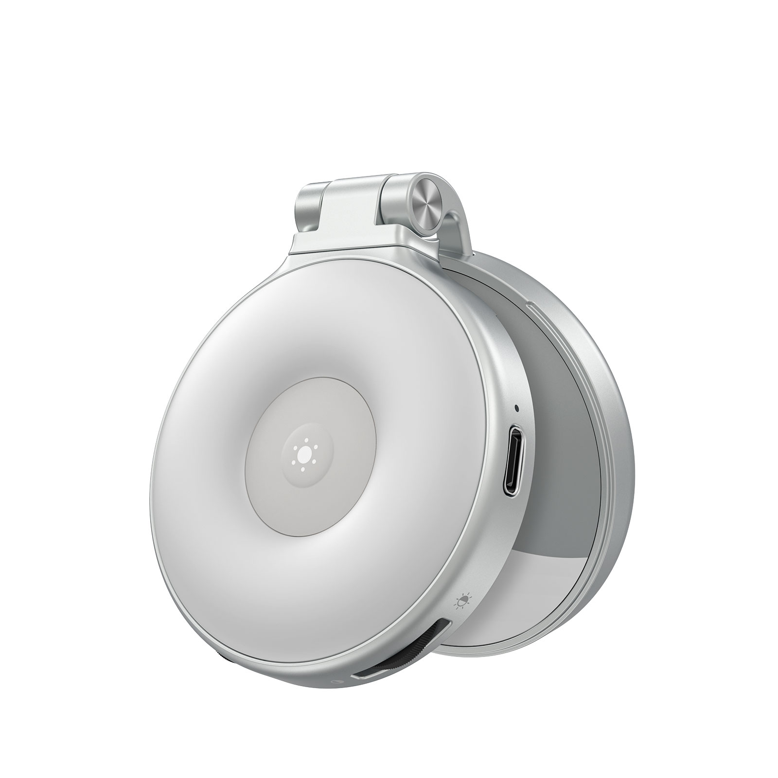 Telesin P5-BGD-18 - magnetická RGB LED lampa s MagSafe s teleskopickým držákem a zrcátkem stříbrná