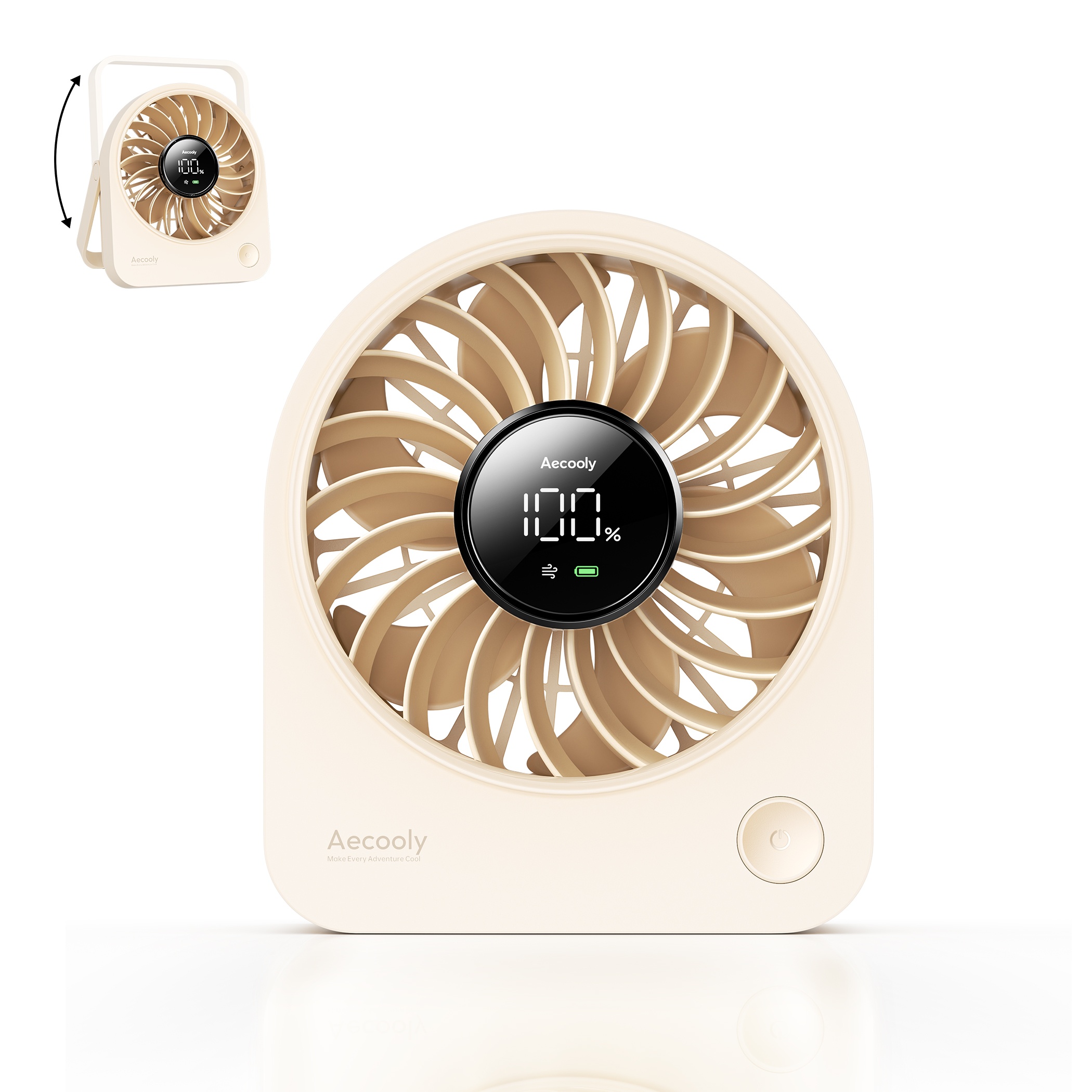 Aecooly Chic 02 TE01 – Přenosný stolní ventilátor s dálkovým ovládáním béžový