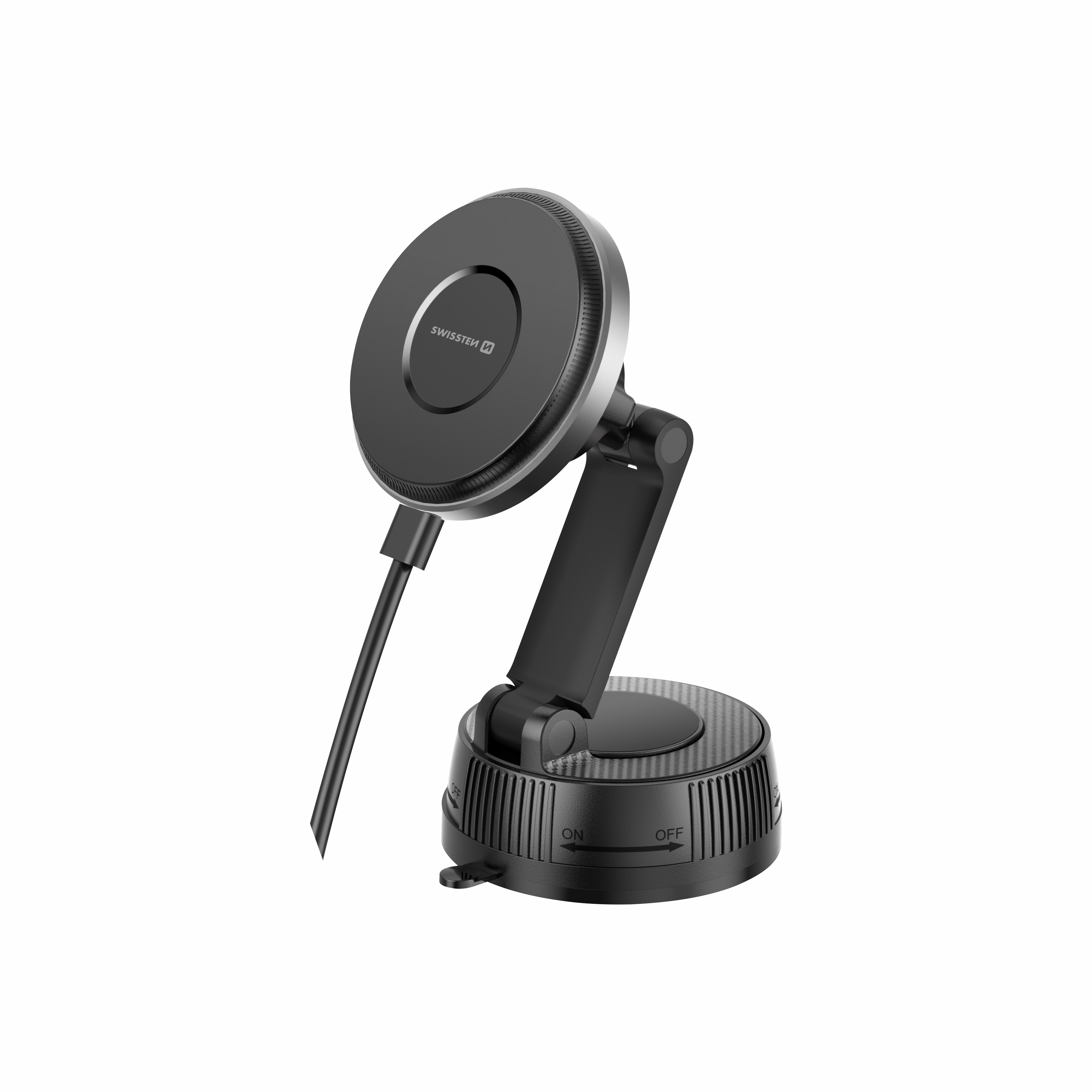 Swissten S-Grip E3 Magnetický držák do auta s bezdrátovým nabíjením 15W/7,5W (MagSafe)