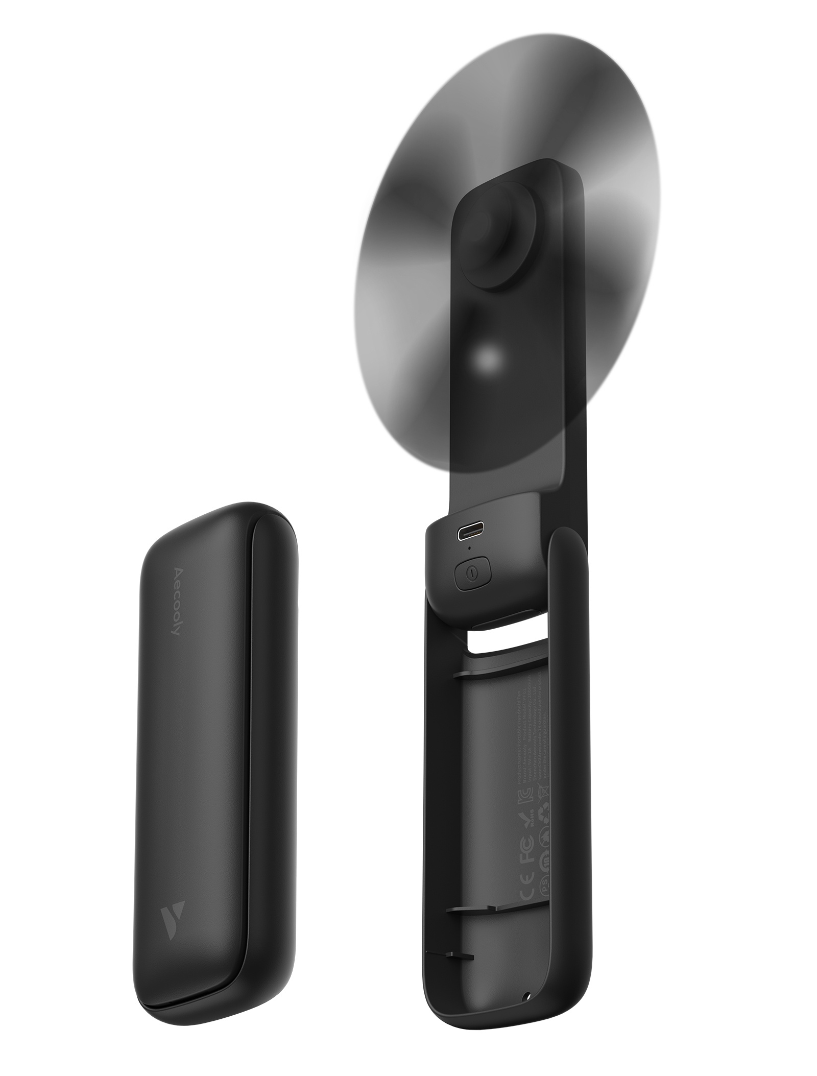 Aecooly Pocket 01 PF01 – kapesní skládací ruční ventilátor černý
