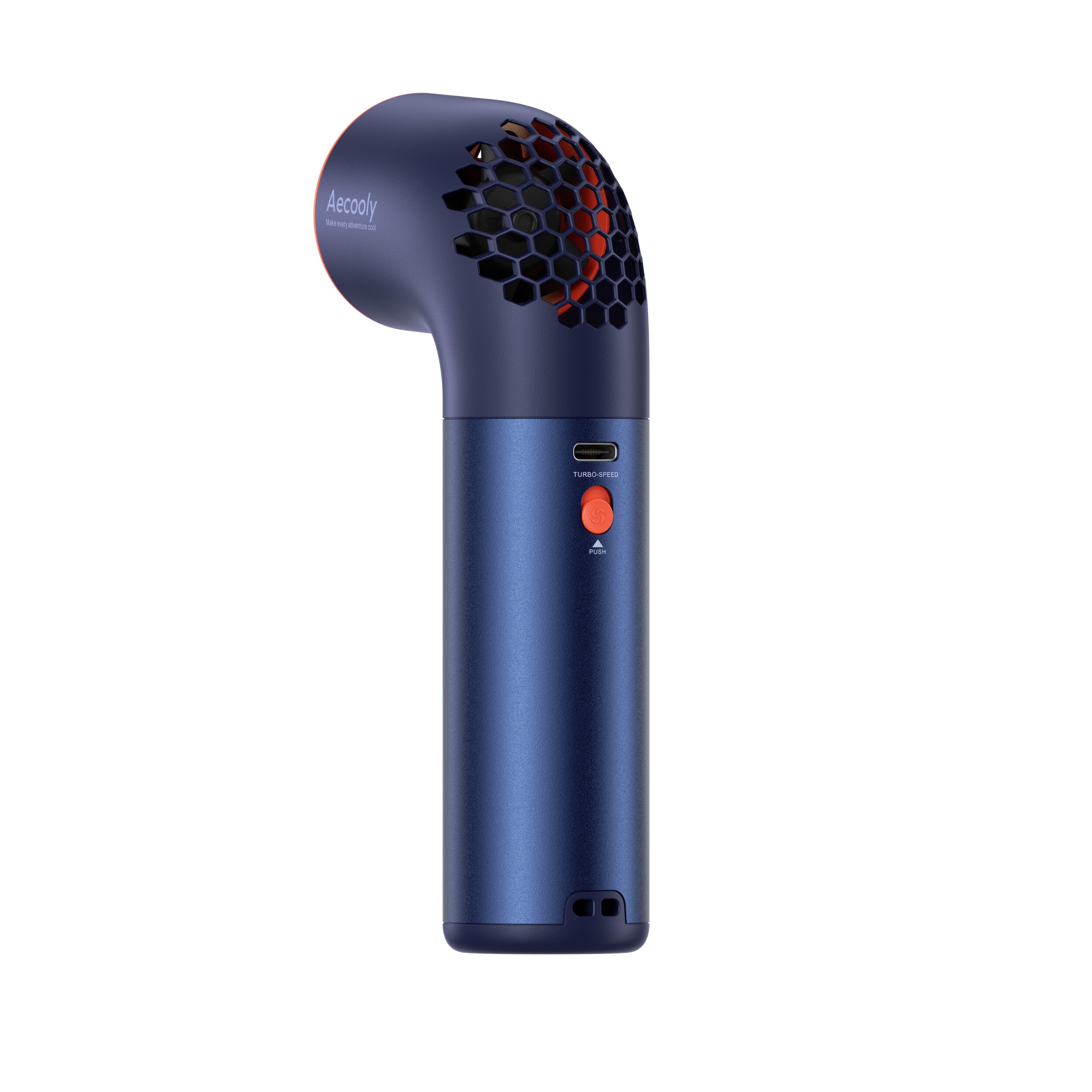 Aecooly Aero Ultra PH03 – Rychlý kovový ruční ventilátor modro-oranžový