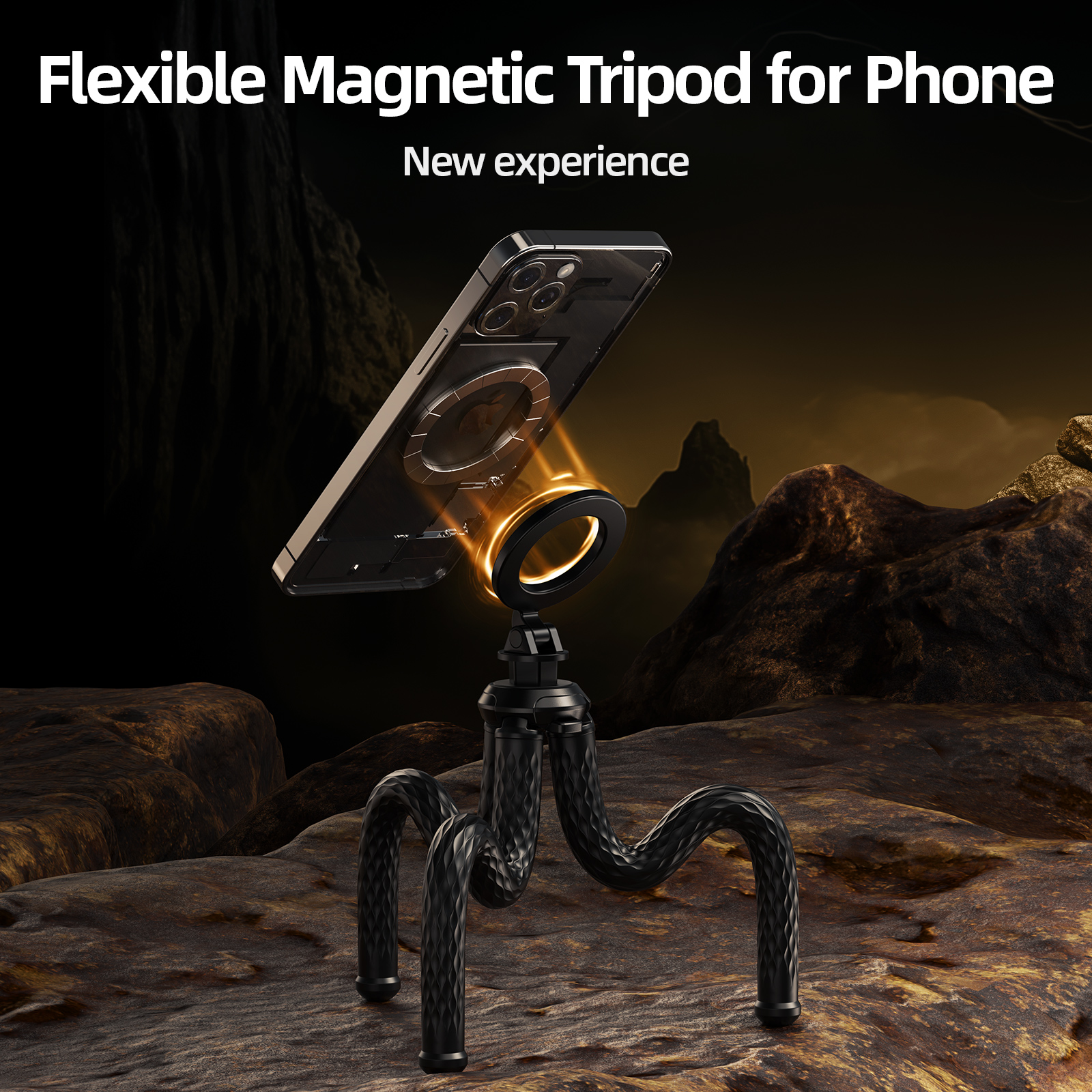 Telesin P3-FM-02 - flexibilní stativ na telefon s MagSafe černý