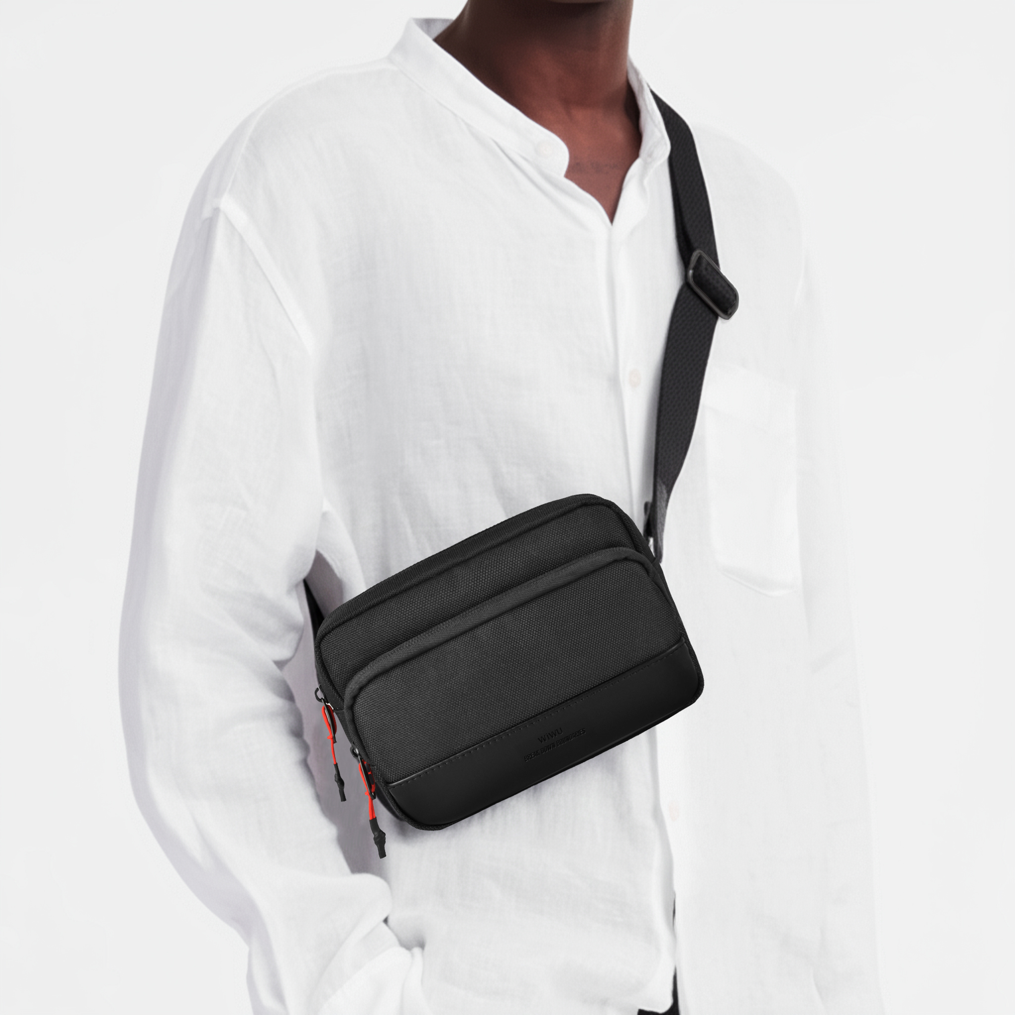 WiWU Essen 2 in 1 Crossbody Bag městská taška přes rameno 20 × 14 × 6 cm černá
